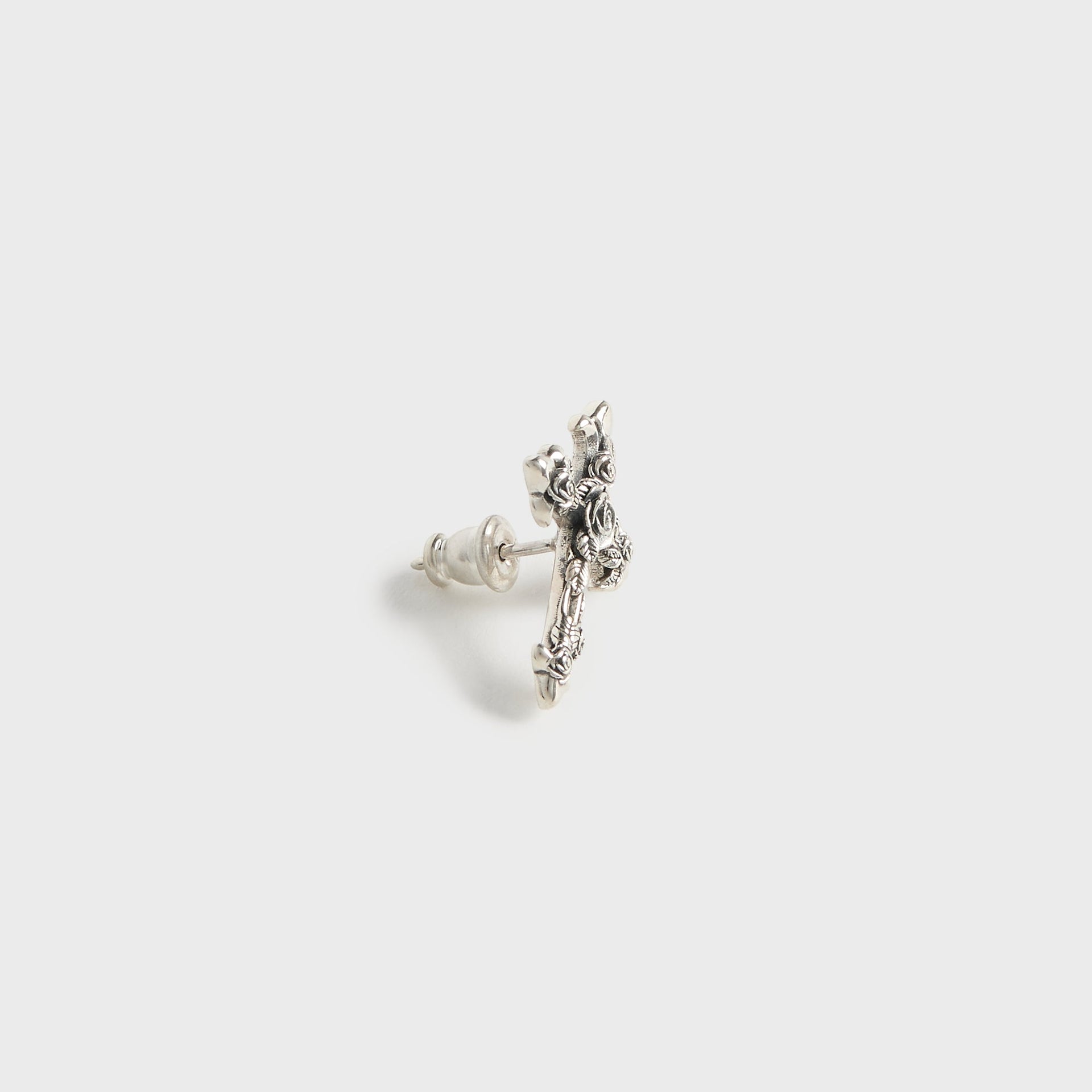 Emanuele Bicocchi Rose Cross Earring - Silver