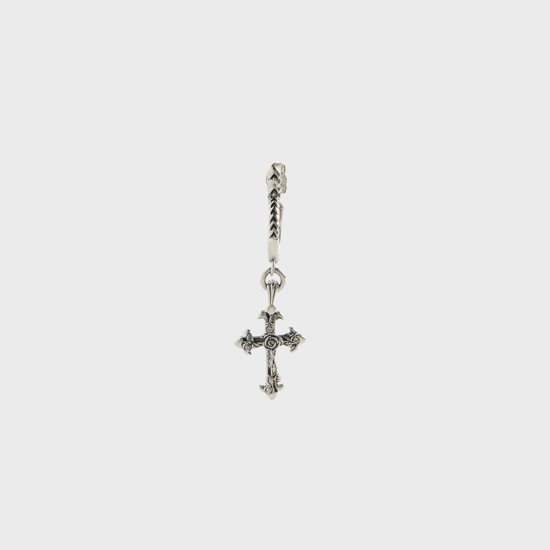 Emanuele Bicocchi Rose Cross Earring - Silver