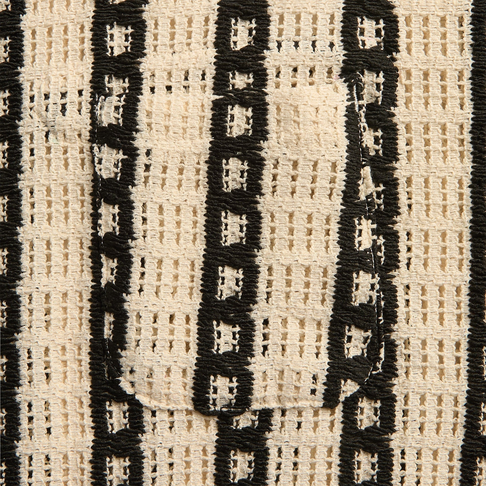 Engineered Garments Stripe CP Crochet Basque Shirt - White / Black