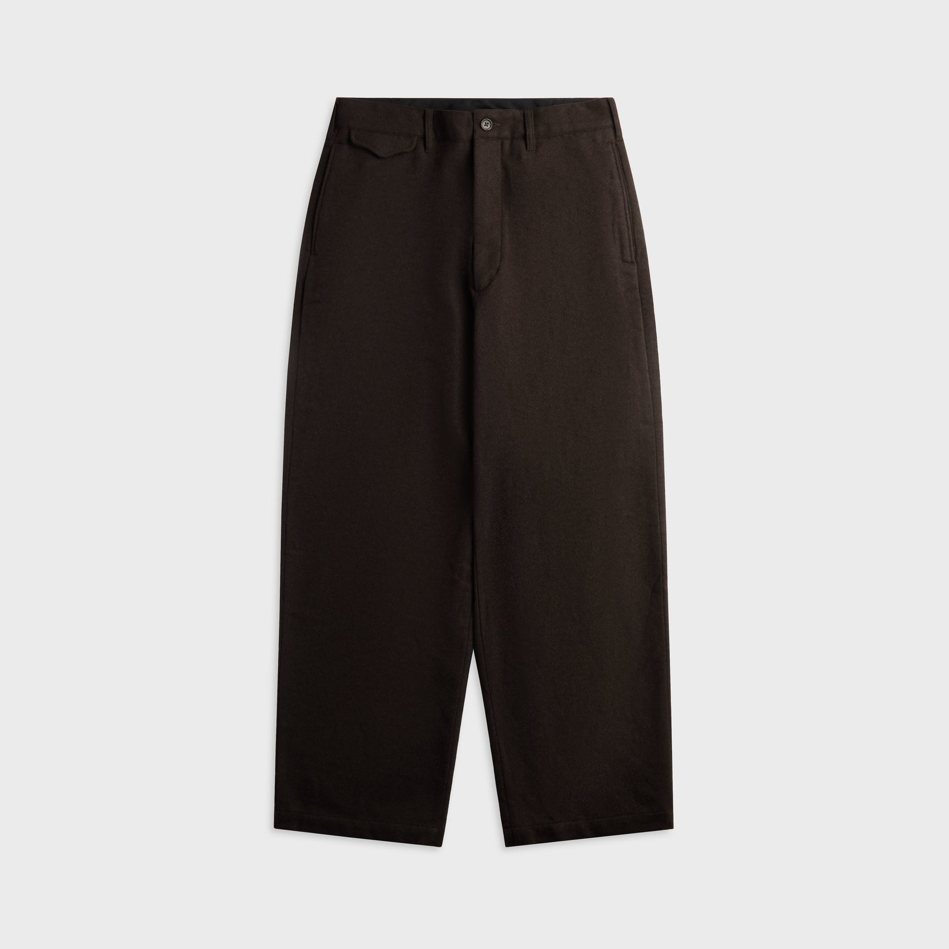 Engineered Garments Poly Wool Heavy Flannel Officer Pant - Dark Brown