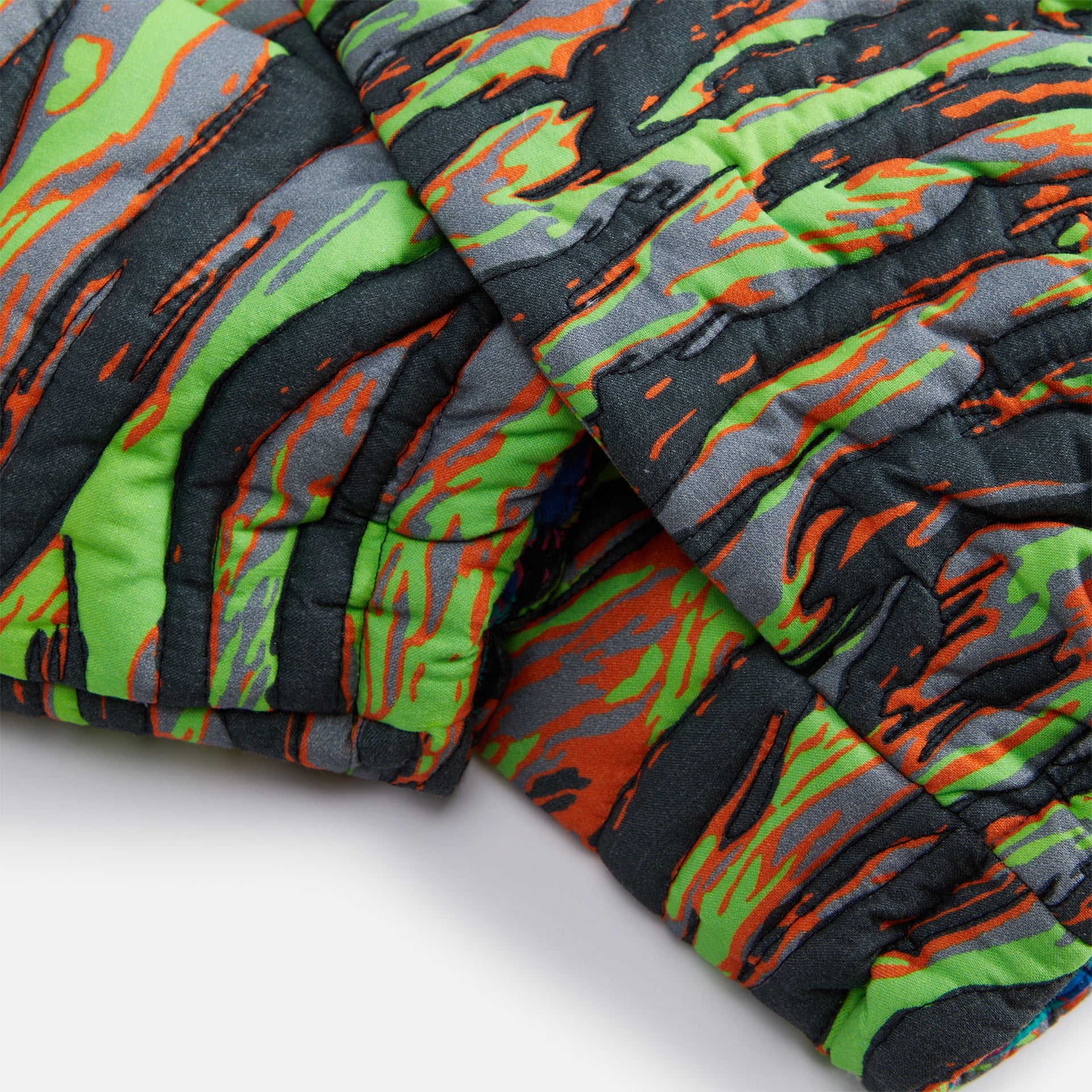 ERL Printed Quilted Puffer - Green Rave Camo