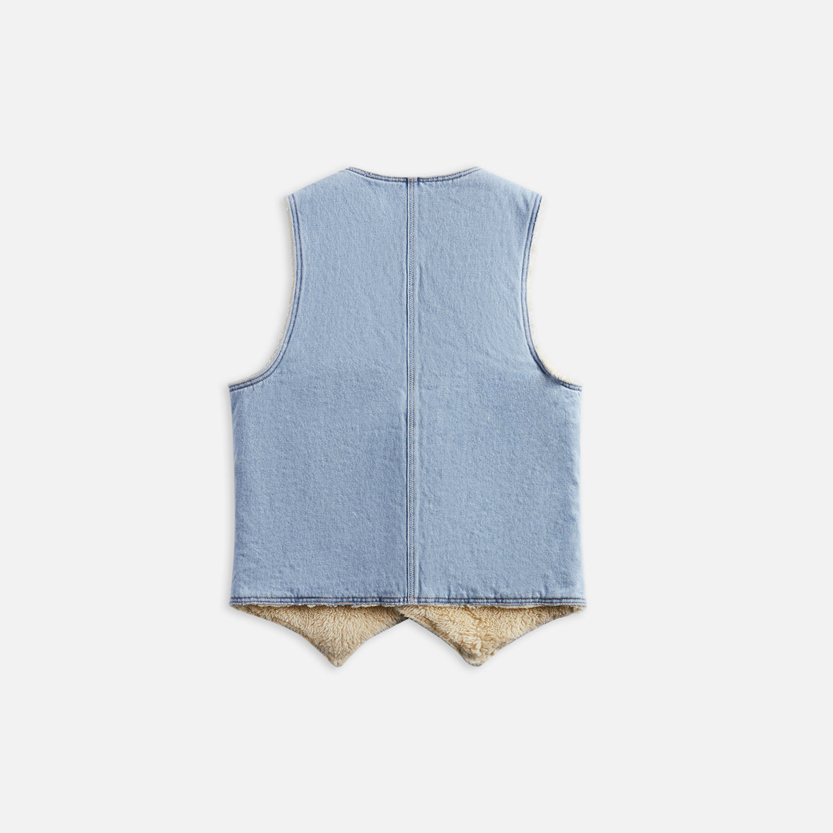 ERL Sherpa Denim Vest - Blue