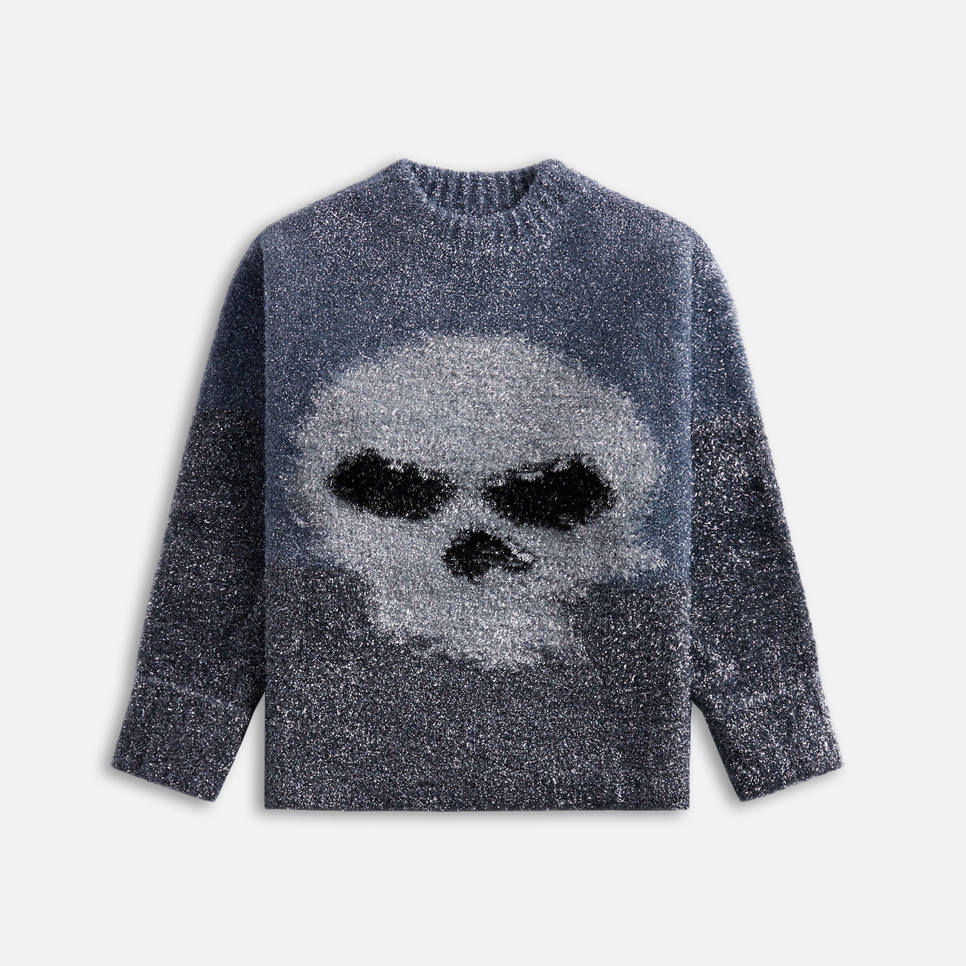 ERL Glitter Skull Pullover Knit - Silver