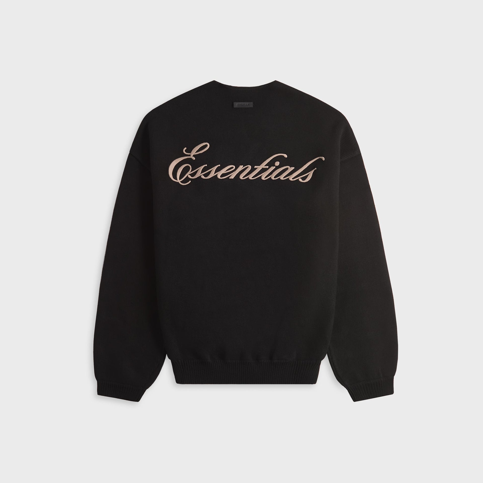 Essentials Waffle Crewneck Sweater - Vintage Black