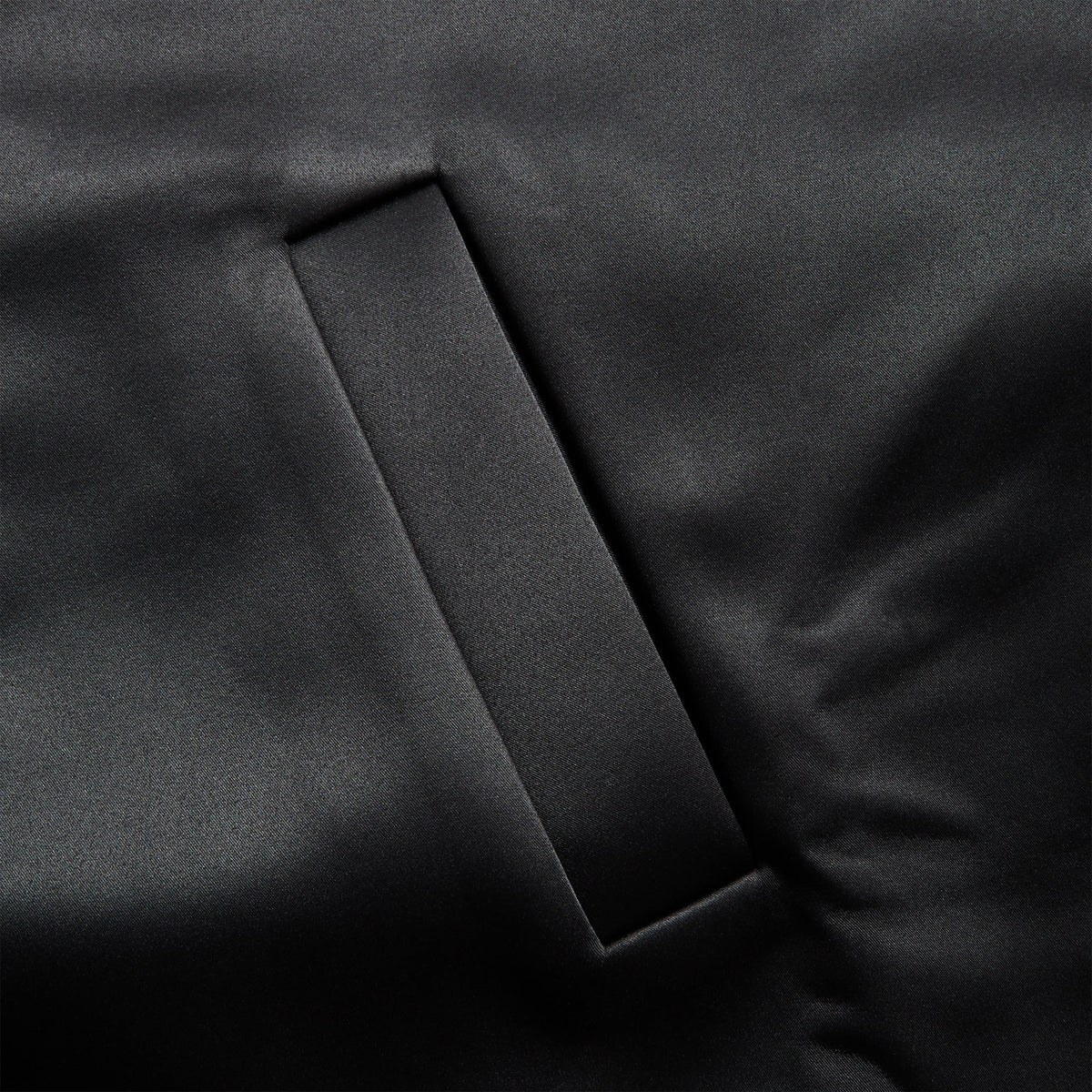 Essentials Bonded Satin ZipinUp Bomber in Jet Black