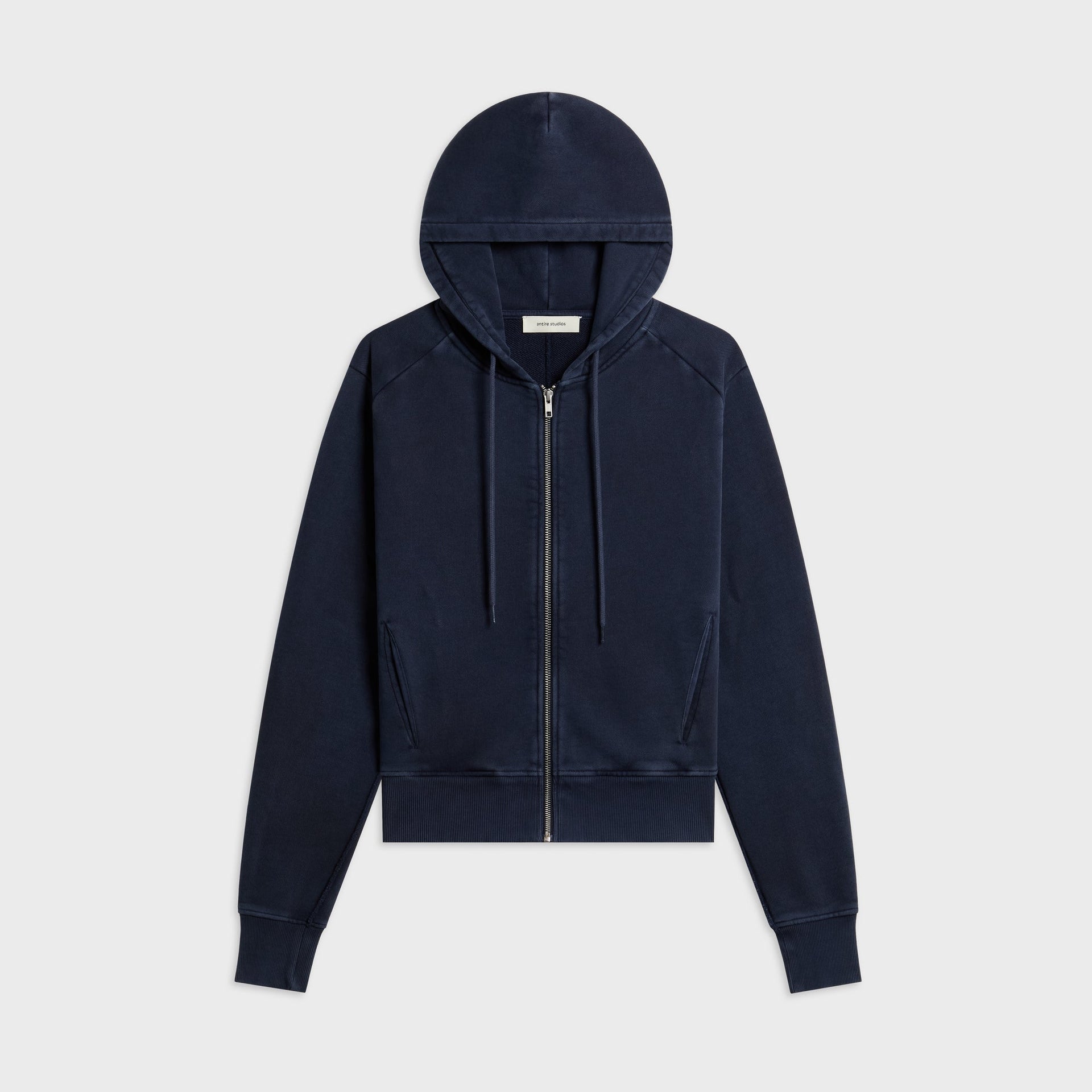 Entire Studios Slim Zip Up Hoodie - Salted Navy