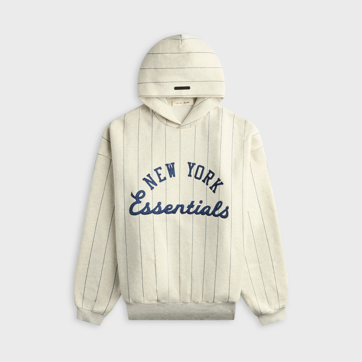 Essentials Mets Sport Hoodie - Oatmeal Heather / Dark Sapphire Pinstripes