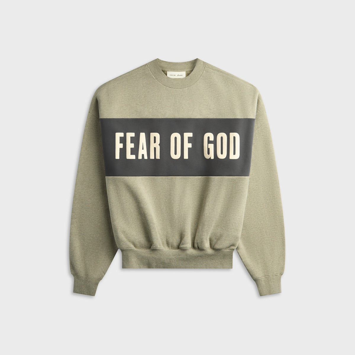 Essentials Cropped Relaxed Paneled Sweatshirt - Seal Heather / Iron Grey