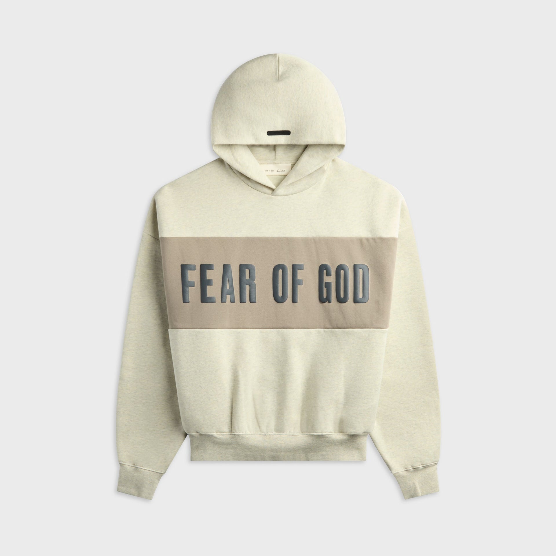 Essentials Cropped Relaxed Paneled Hoodie - Vanilla Heather / Seal