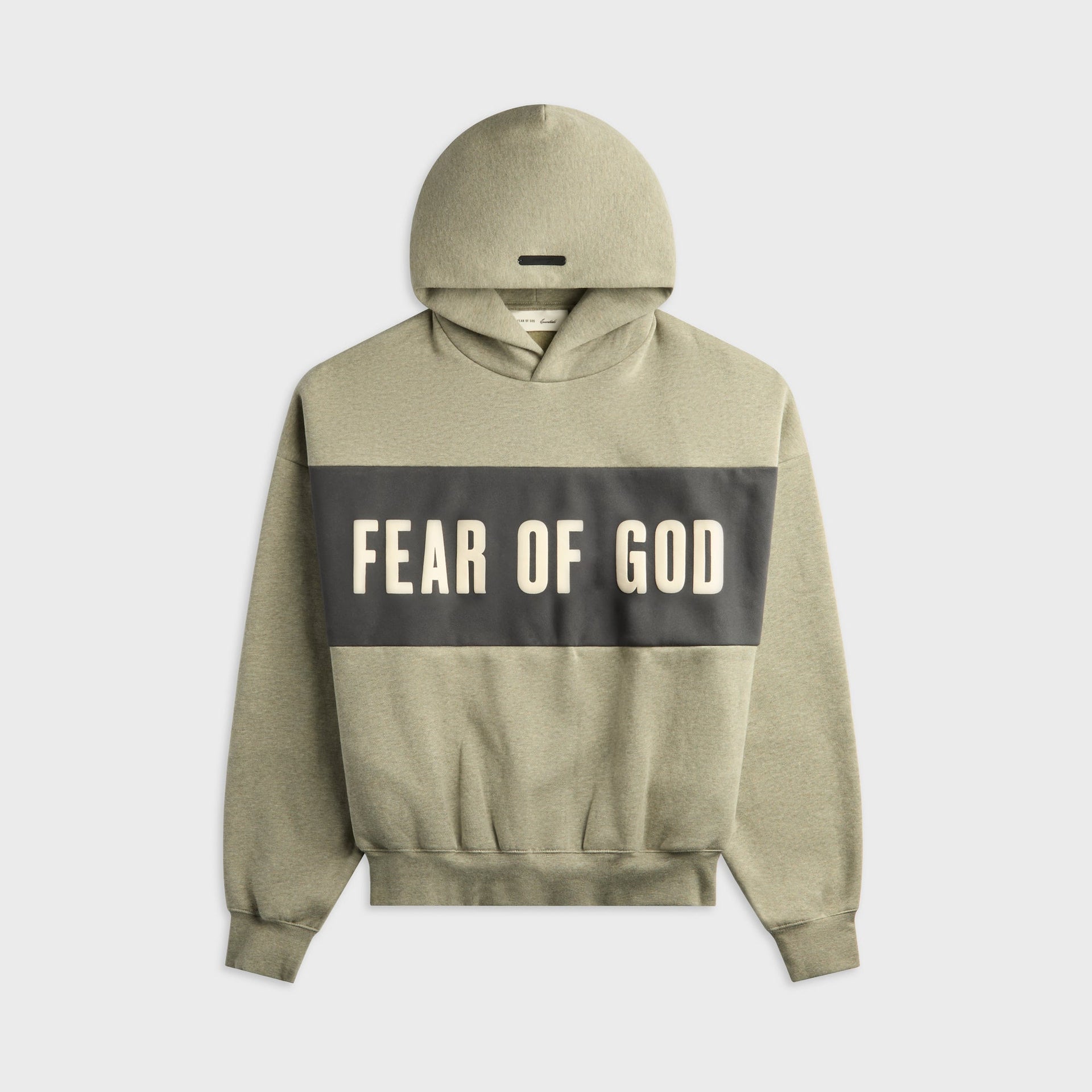 Essentials Cropped Relaxed Paneled Hoodie - Seal Heather / Iron Grey