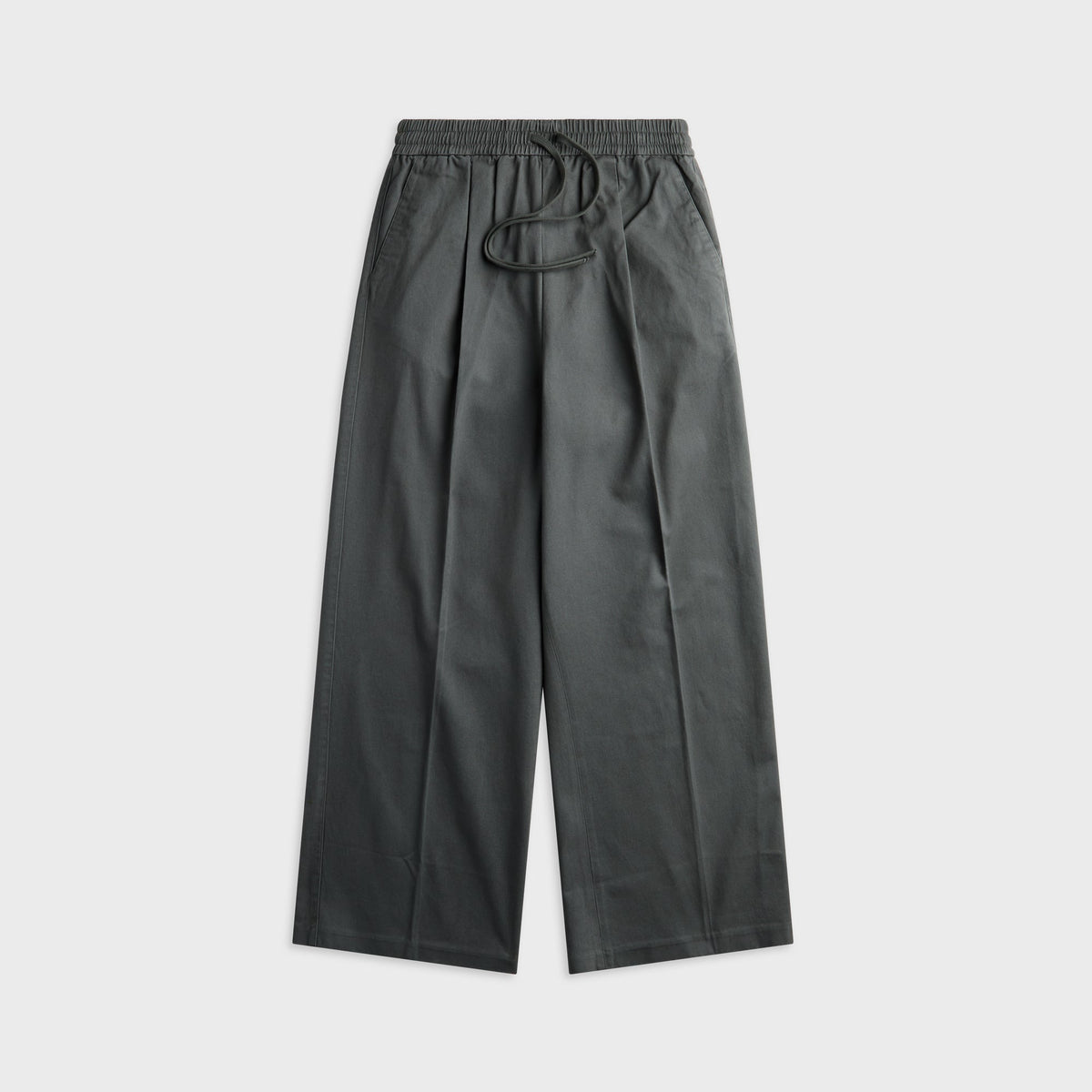 Essentials Cotton Twill Pleat Front Drawstring Pant - Iron Grey