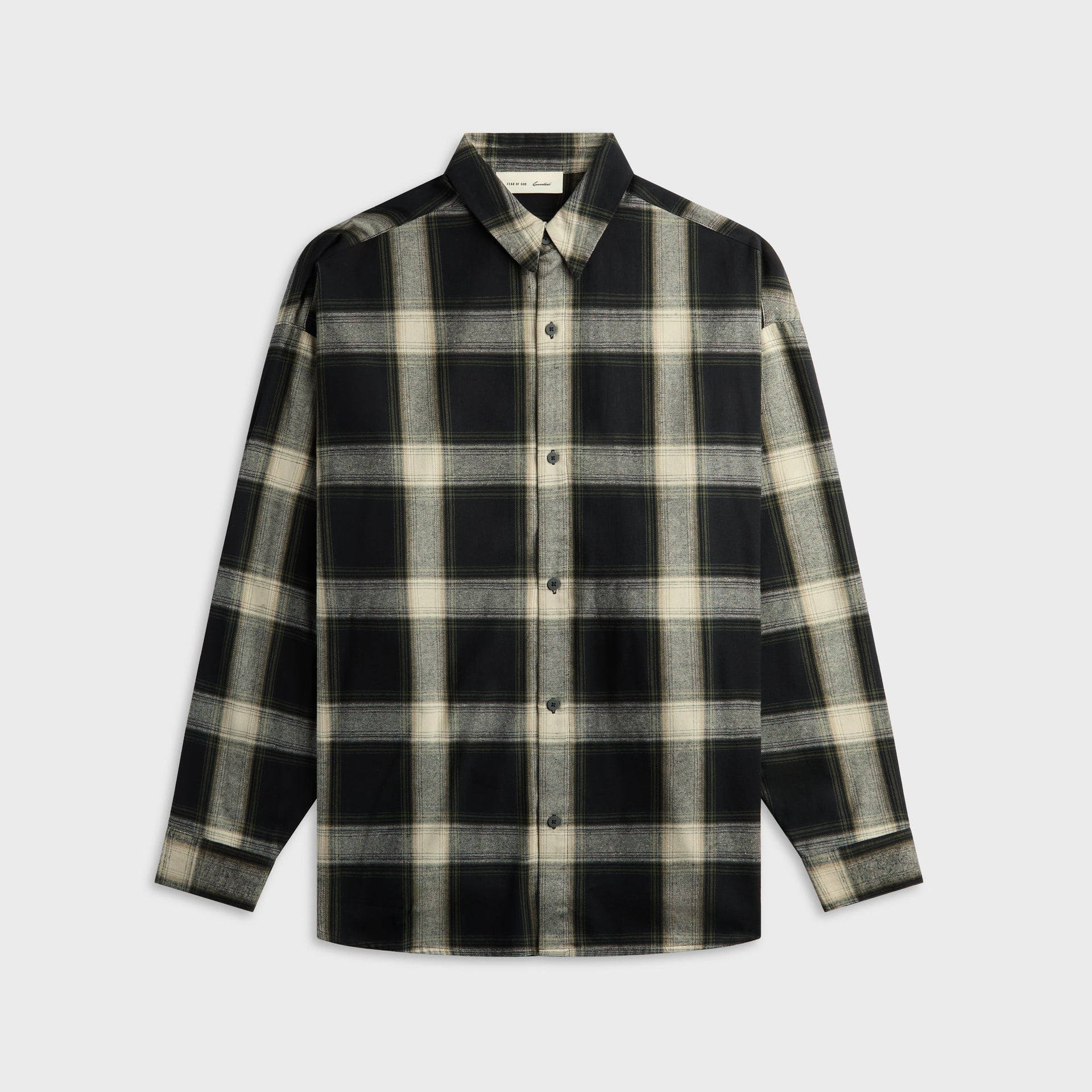 Essentials Flannel Button Up Shirt - Iron Grey Plaid