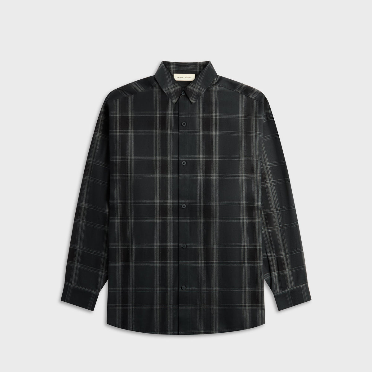 Essentials Flannel Button Up Shirt - Vintage Black Plaid