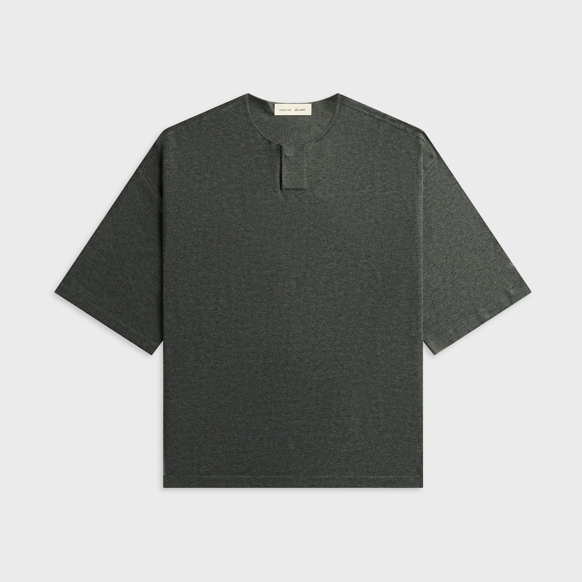Essentials Soft Knit Short Sleeve Henley - Iron Grey