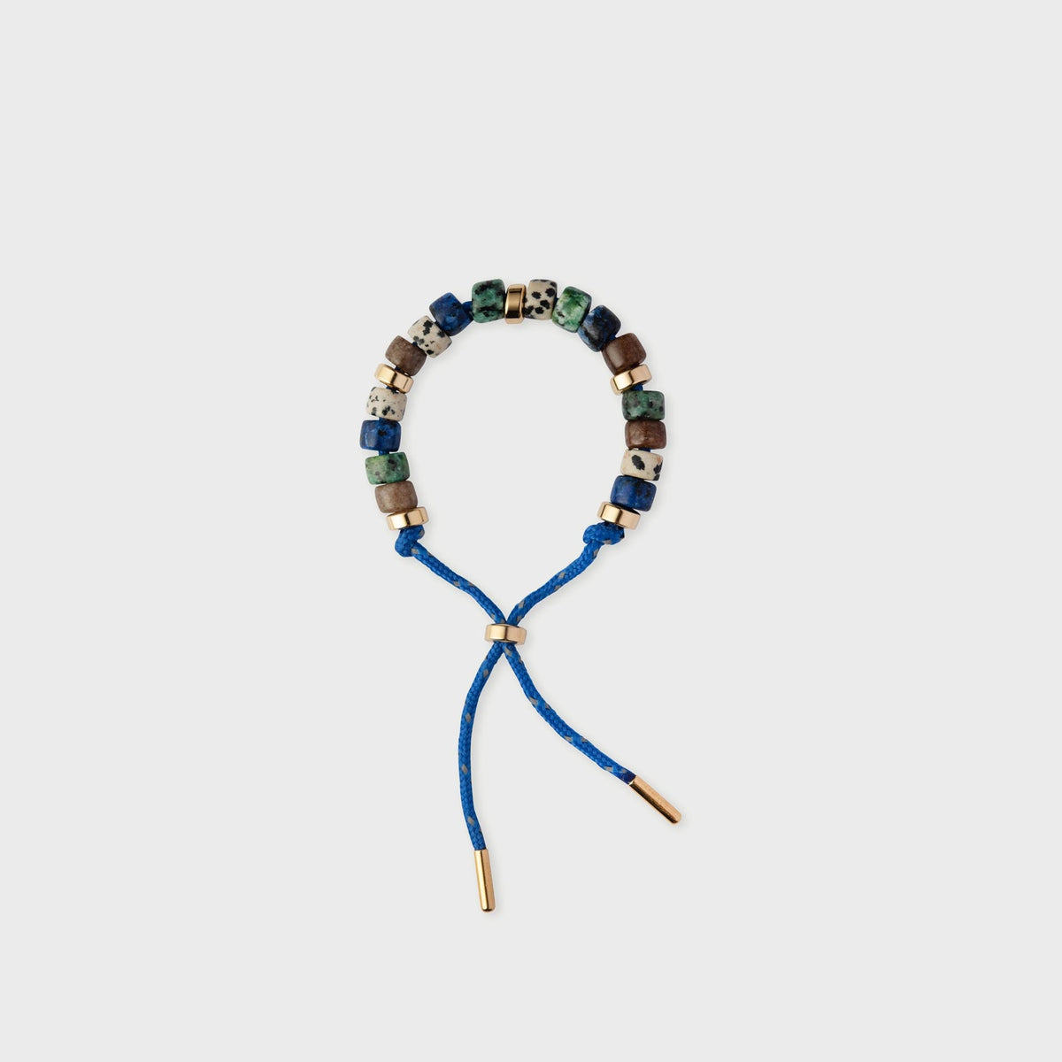 Eliou Millie Bracelet in Autumn, beaded bracelet with mixed stone beads on a blue cord tie