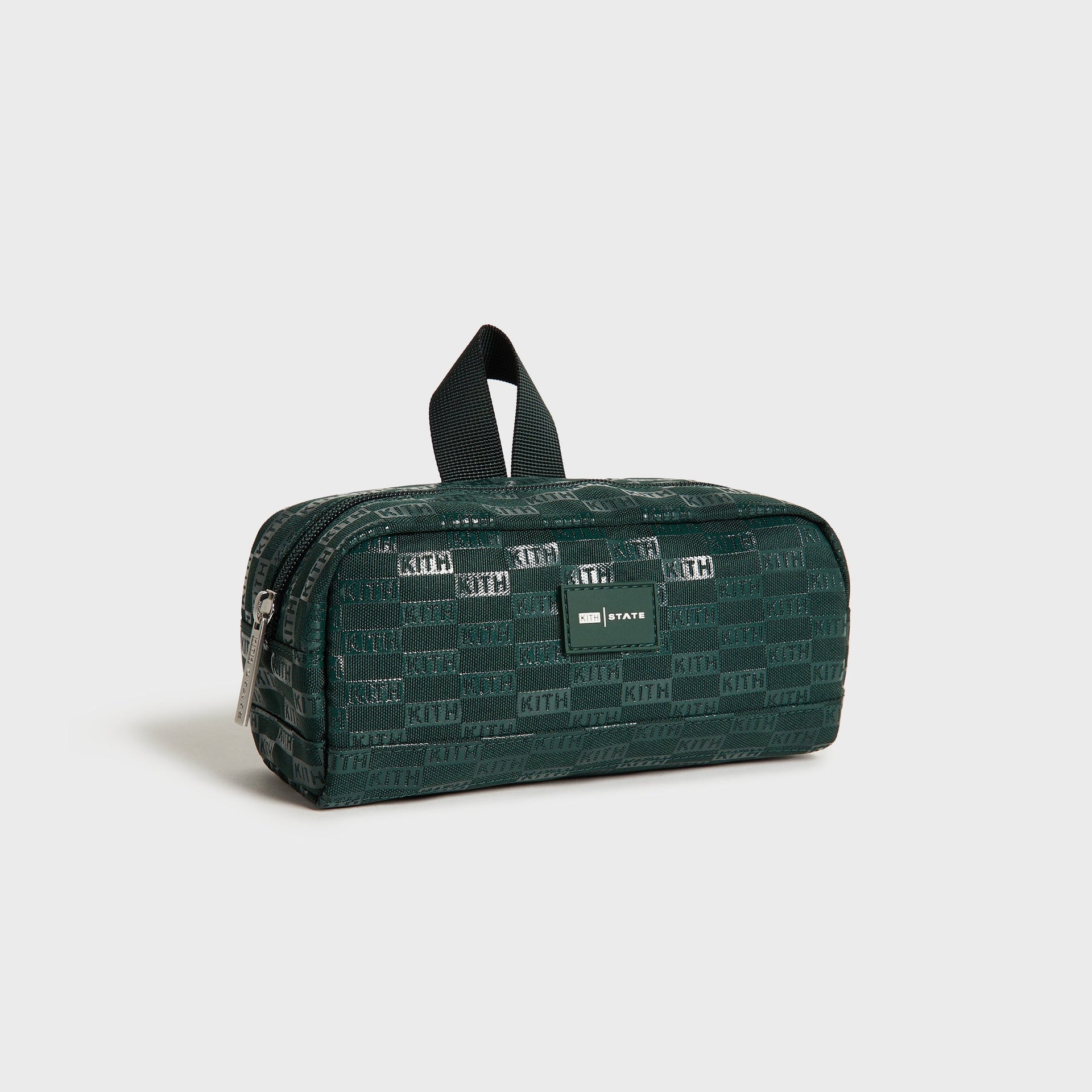 Kith Kids for STATE Clinton Pencil Case, three-quarter angle view showing zip closure and silver pull