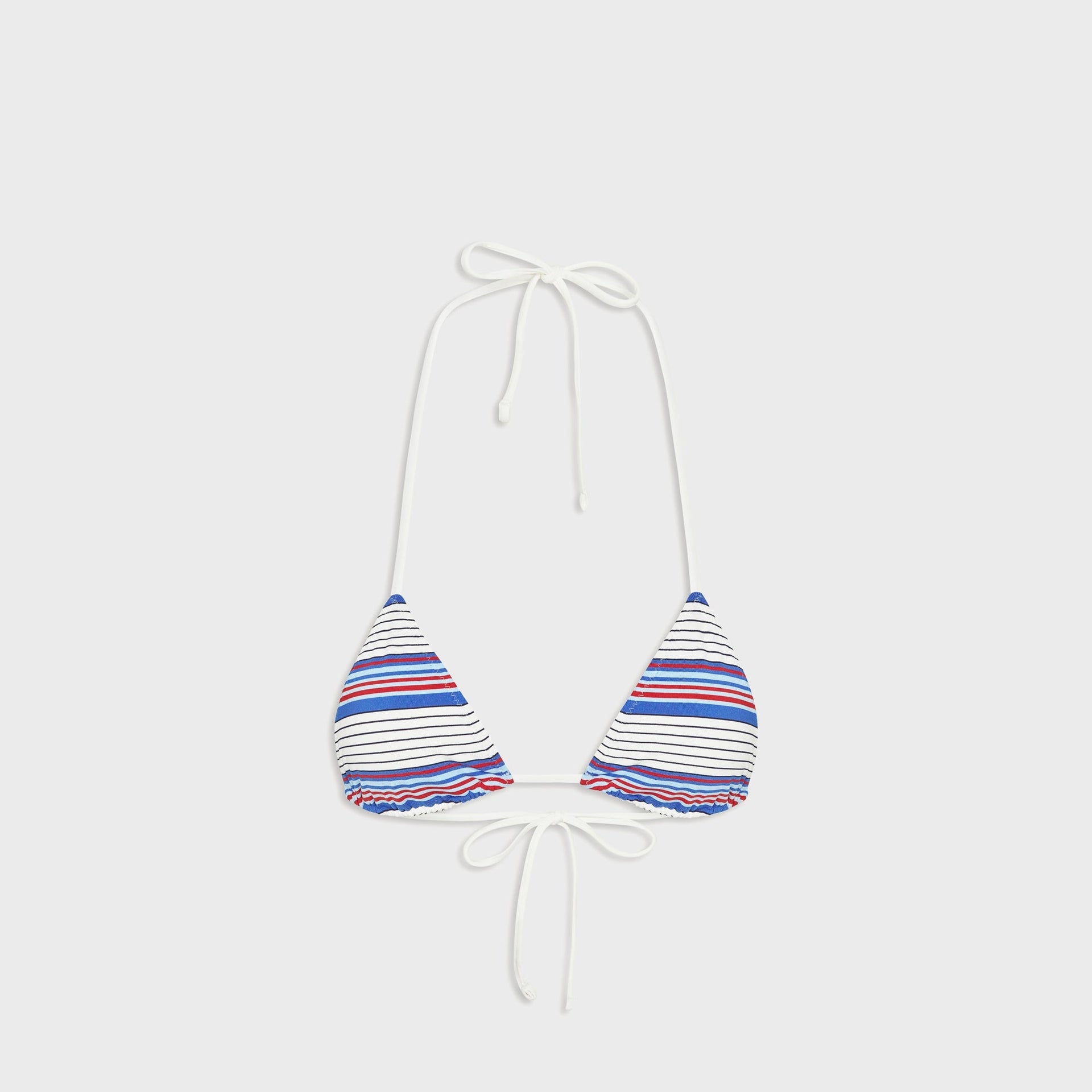 Frankies Bikinis Nick Striped Triangle Bikini Top - St. Tropez Stripe