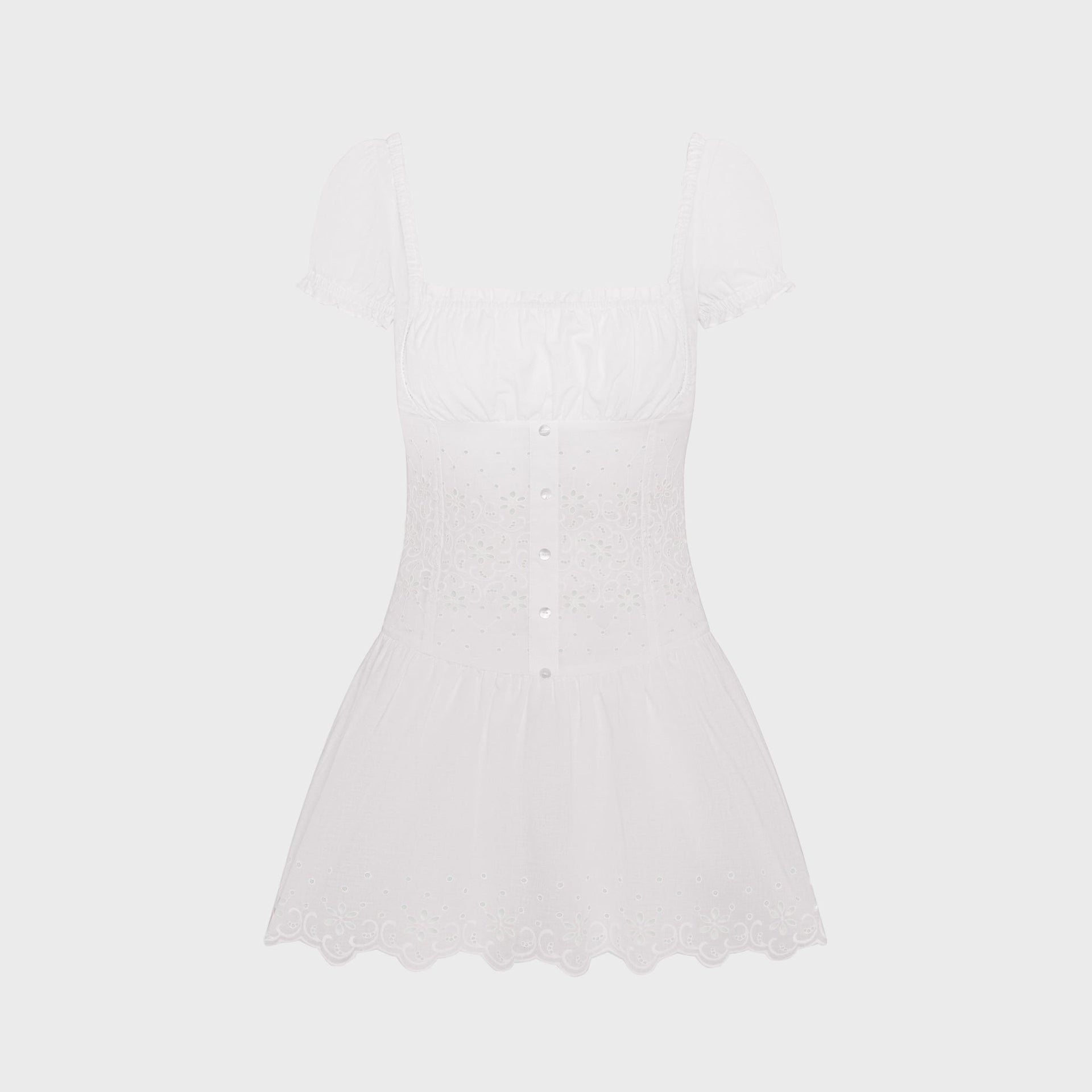 Frankies Bikinis Lucien Cotton Mini Dress - Optic White