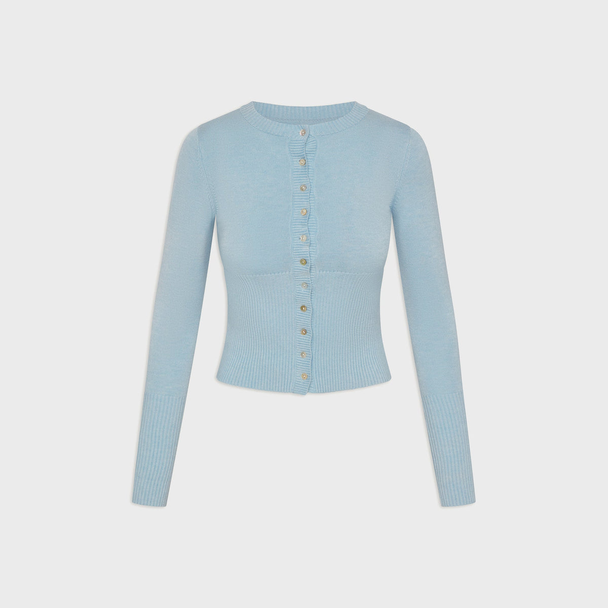 Frankies Bikinis Lenon Button Up Knit Sweater - Daydream