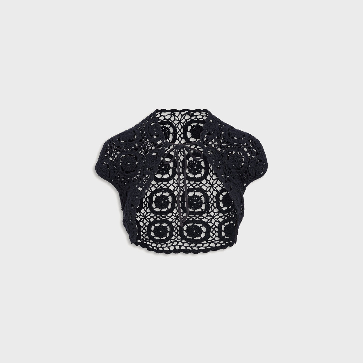Frankies Bikinis x Devon Lee Carlson Pinky Promise Crochet Bolero Top - Noir
