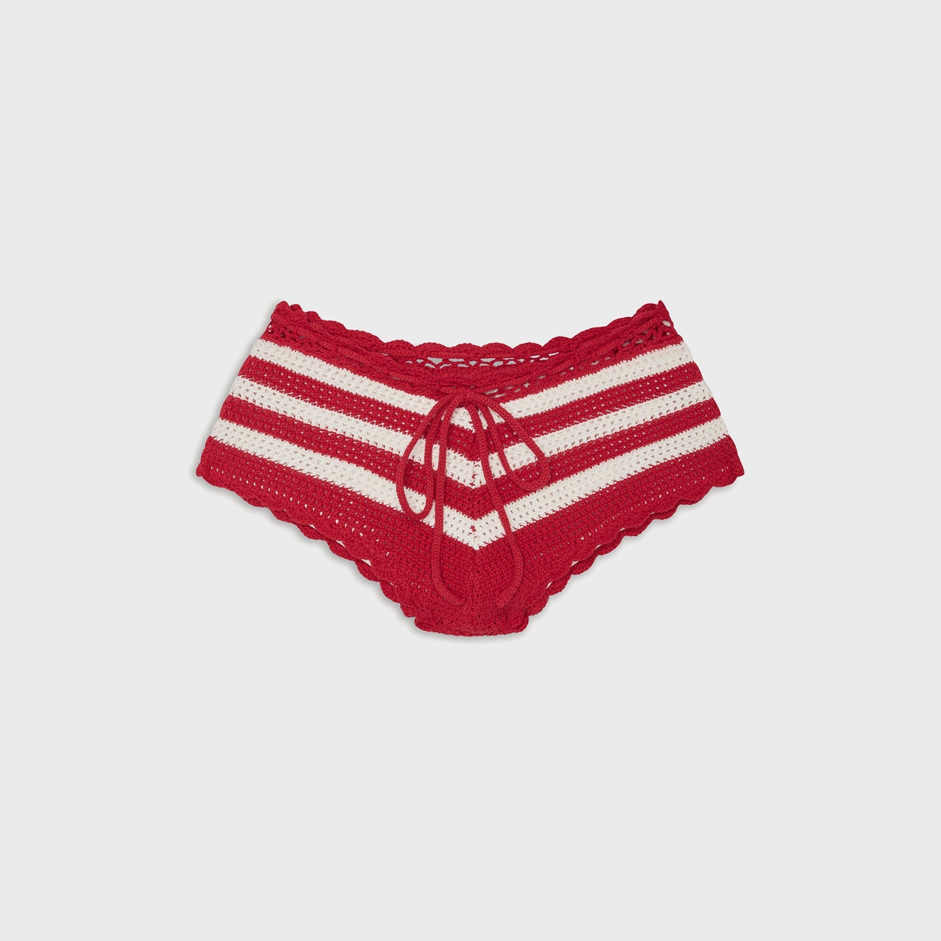 Frankies Bikinis Genevieve Crochet Short - Red Ribbon