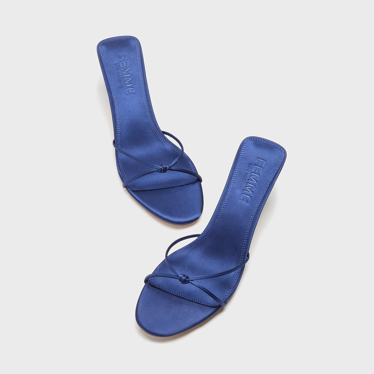 Femme LA Maeve Slipper - Nocturnal Blue Satin
