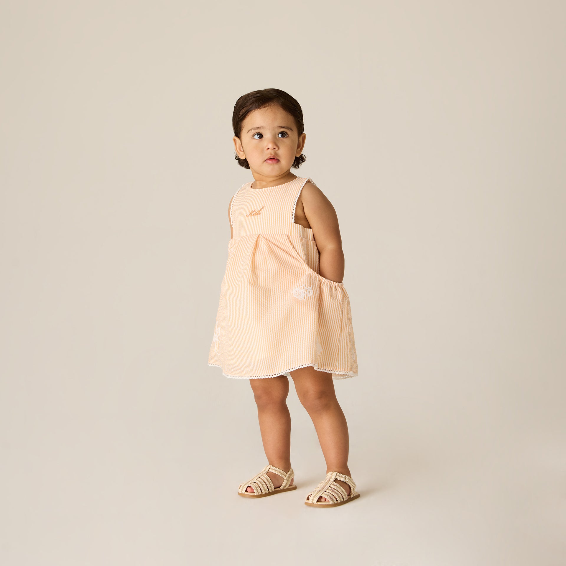 Kith Baby Seersucker Ainsley Dress - Calcite