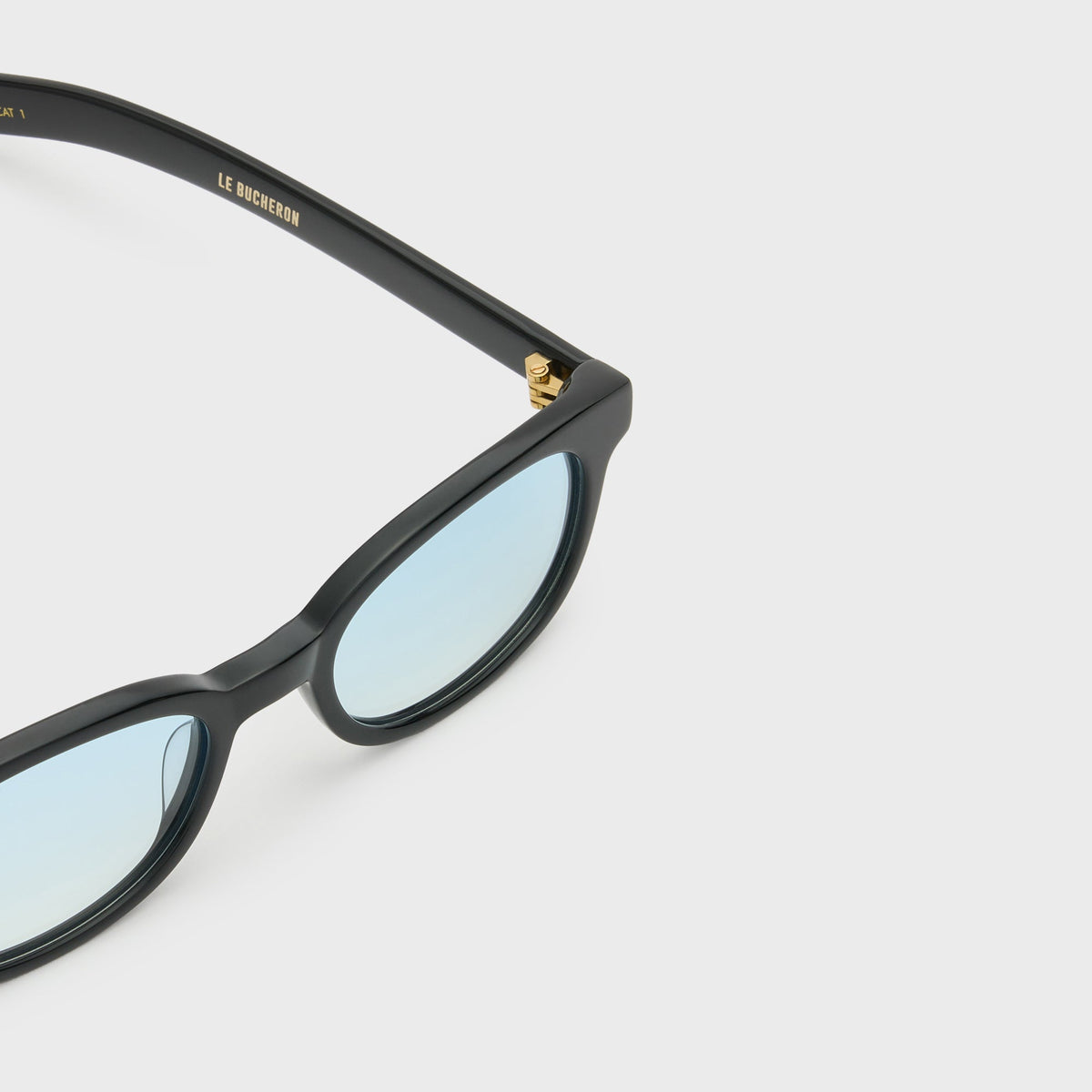 Flatlist Le Bucheron Sunglasses - Solid Black / Light Blue Gradient Lens
