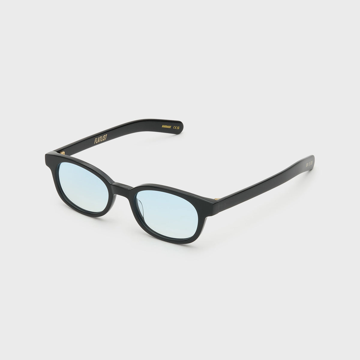 Flatlist Le Bucheron Sunglasses - Solid Black / Light Blue Gradient Lens