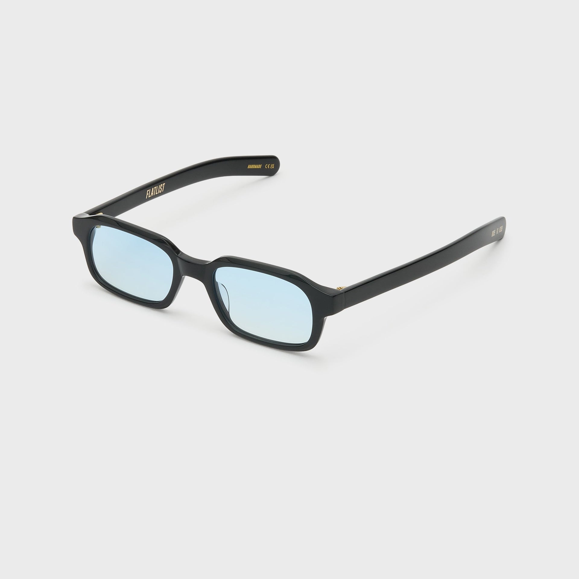 Flatlist Hanky Sunglasses - Solid Black / Light Blue Gradient