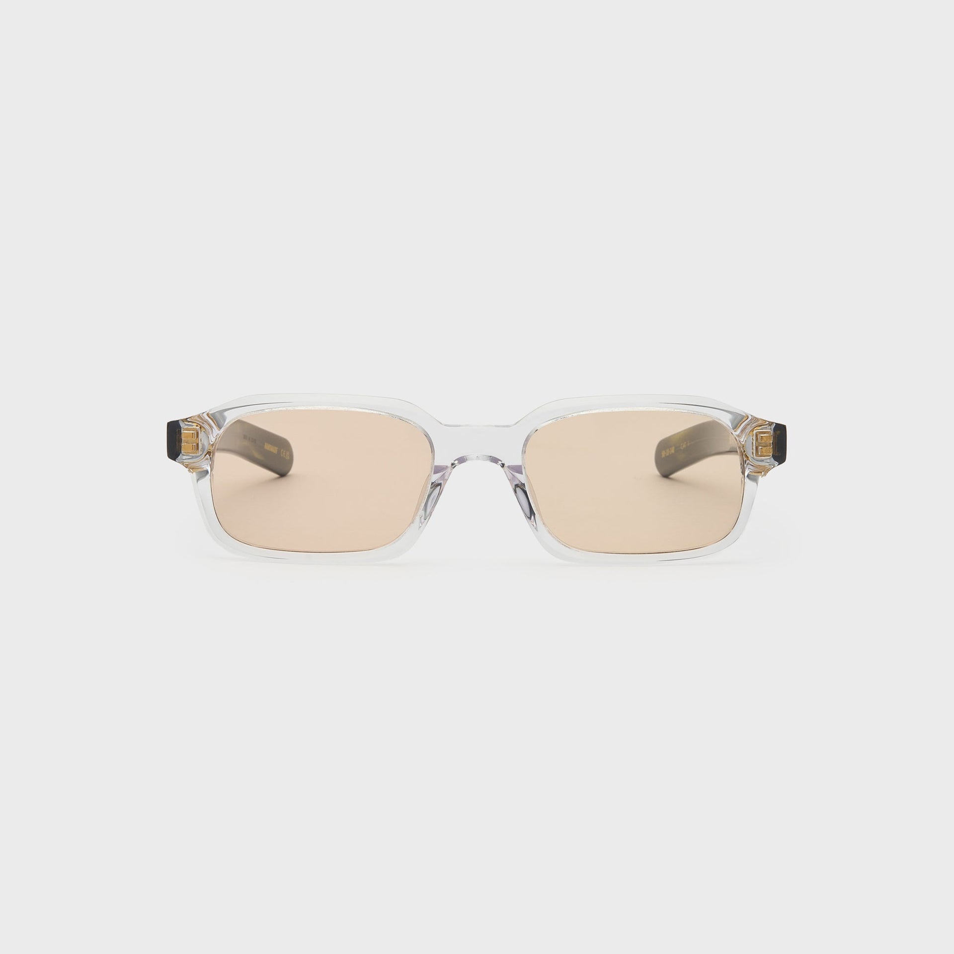 Flatlist Hanky Sunglasses - Clear Crystal Olive Horn / Peach