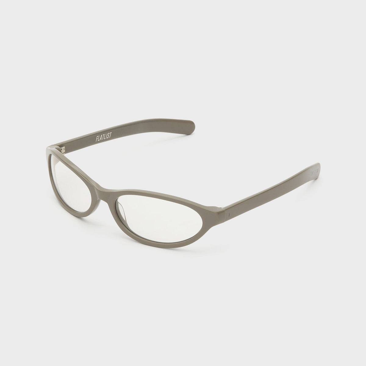 Flatlist Olympia Sunglasses - Solid Silver Mink / Clear Lens Blue Light