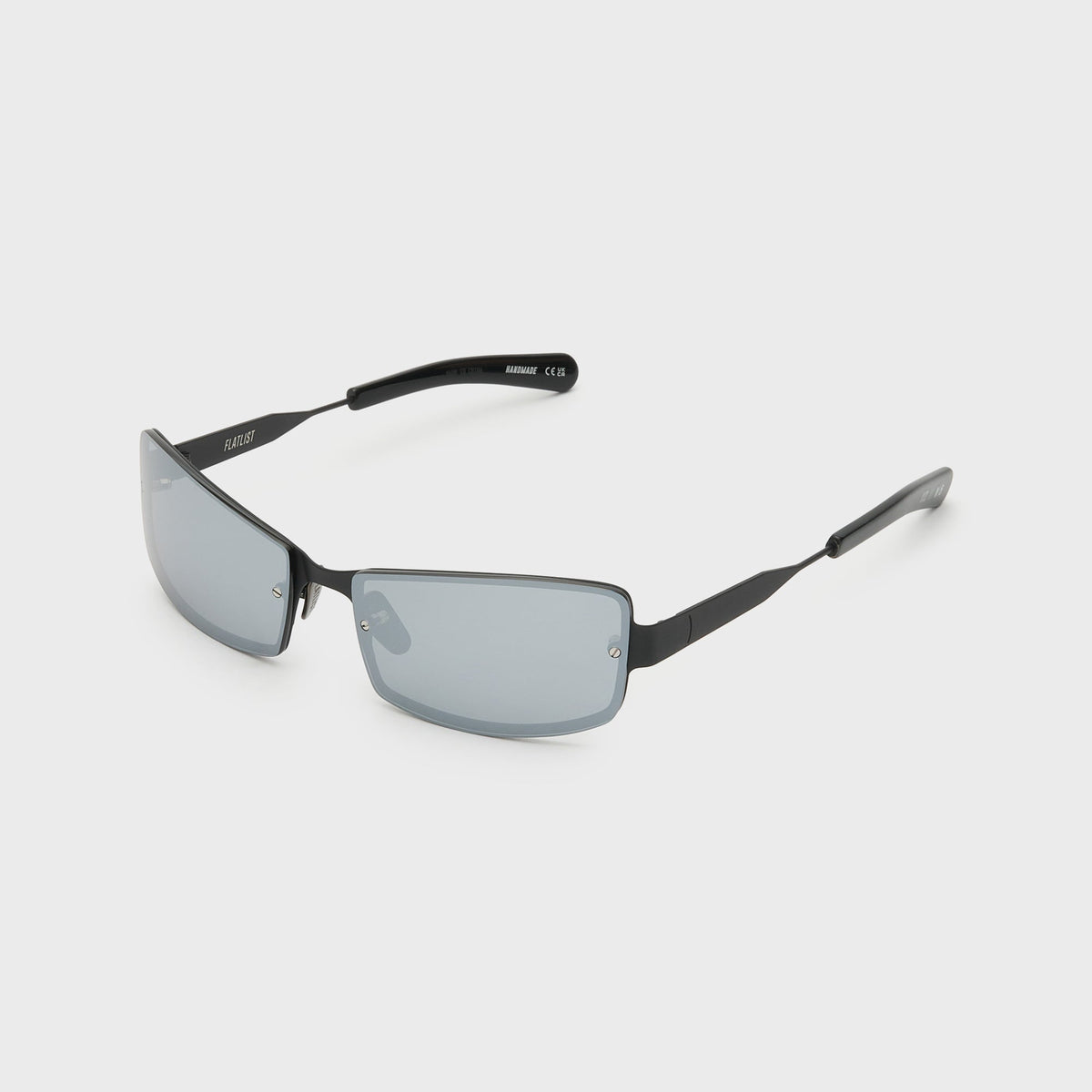 Flatlist AXL Sunglasses - Matte Black Solid Black / Silver Reflective Lens