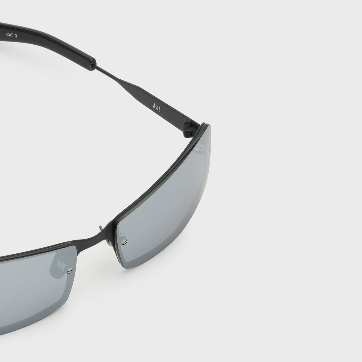 Flatlist AXL Sunglasses - Matte Black Solid Black / Silver Reflective Lens