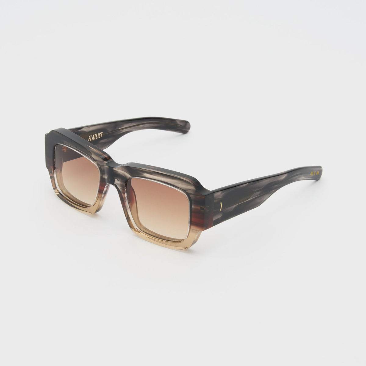 Flatlist Marfa Sunglasses - Smoke Brown Horn Gradient / Light Brown Gradient Lens