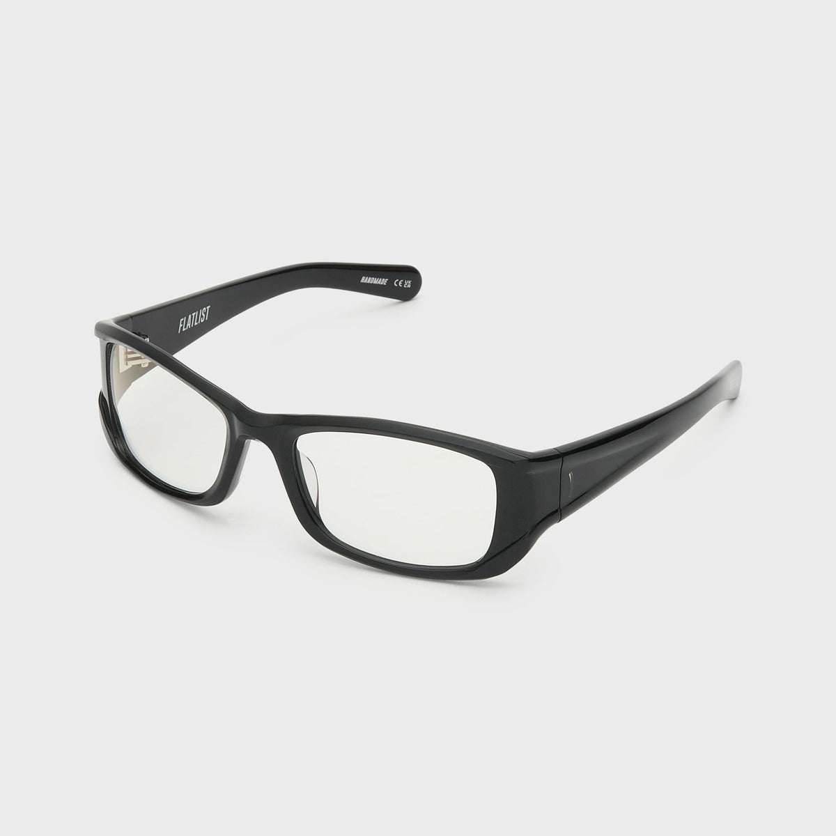 Flatlist Drift Sunglasses - Solid Black / Clear Lens Blue Light
