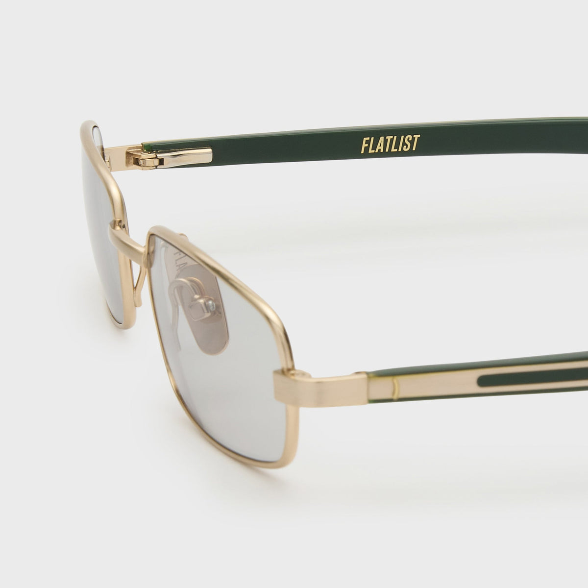 Flatlist Sting Sunglasses - Brushed Gold / Solid Dark Green