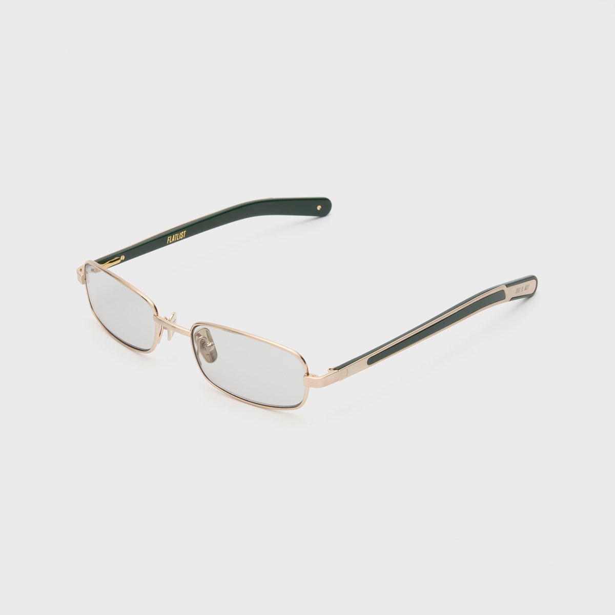 Flatlist Sting Sunglasses - Brushed Gold / Solid Dark Green