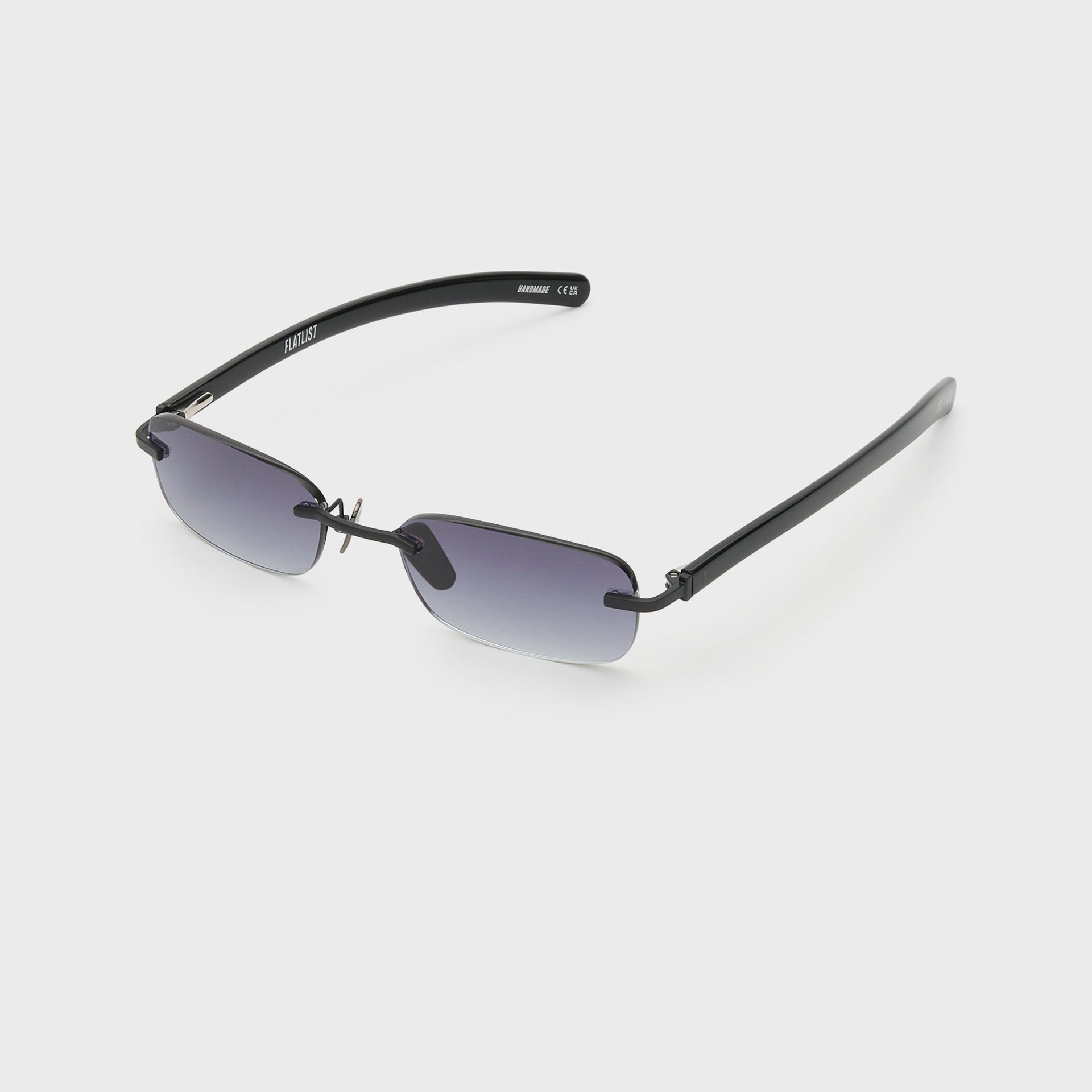 Flatlist Milo Sunglasses - Brushed Matte Black Solid Black / Smoke Gradient