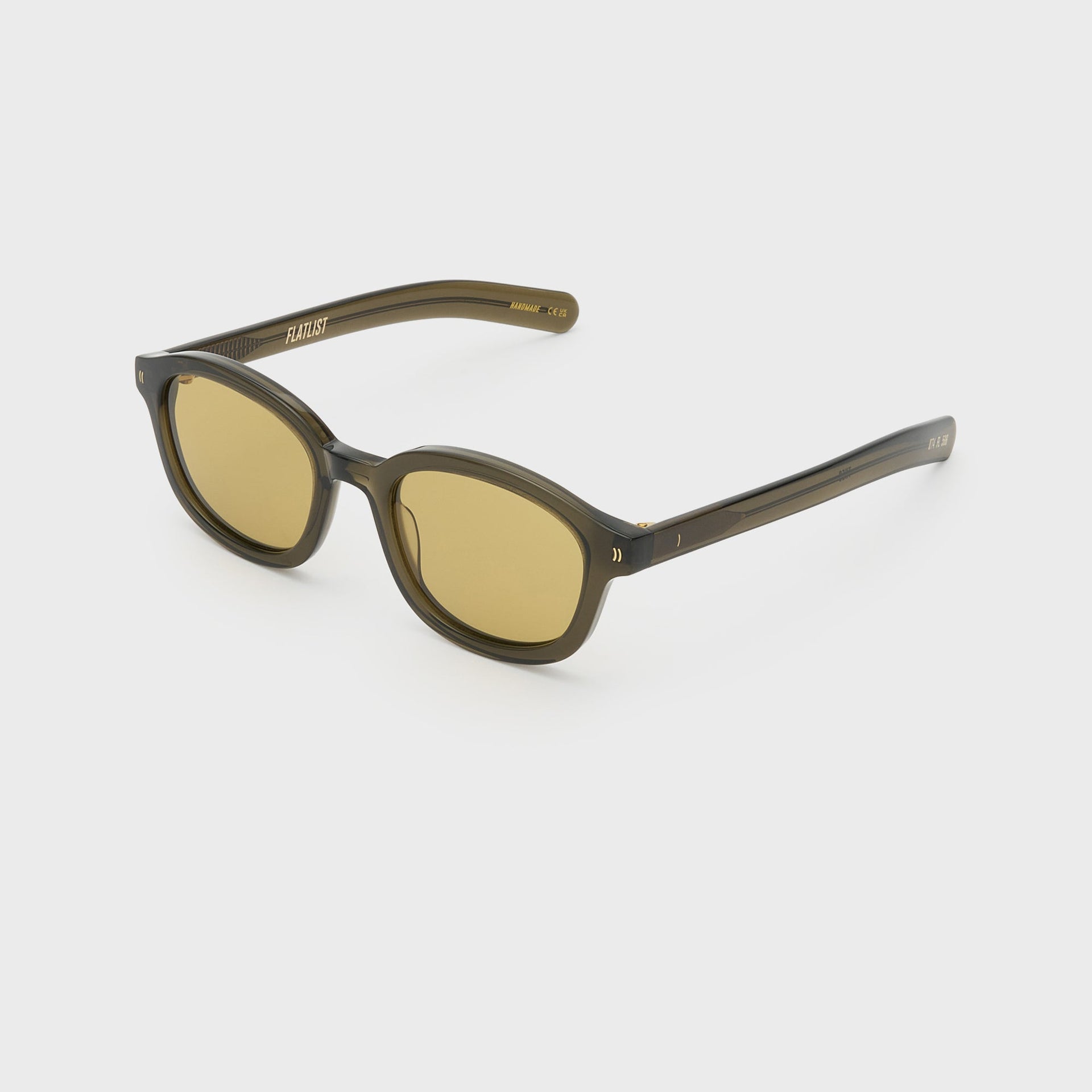 Flatlist Theo Sunglasses - Crystal Olive / Smoked Olive