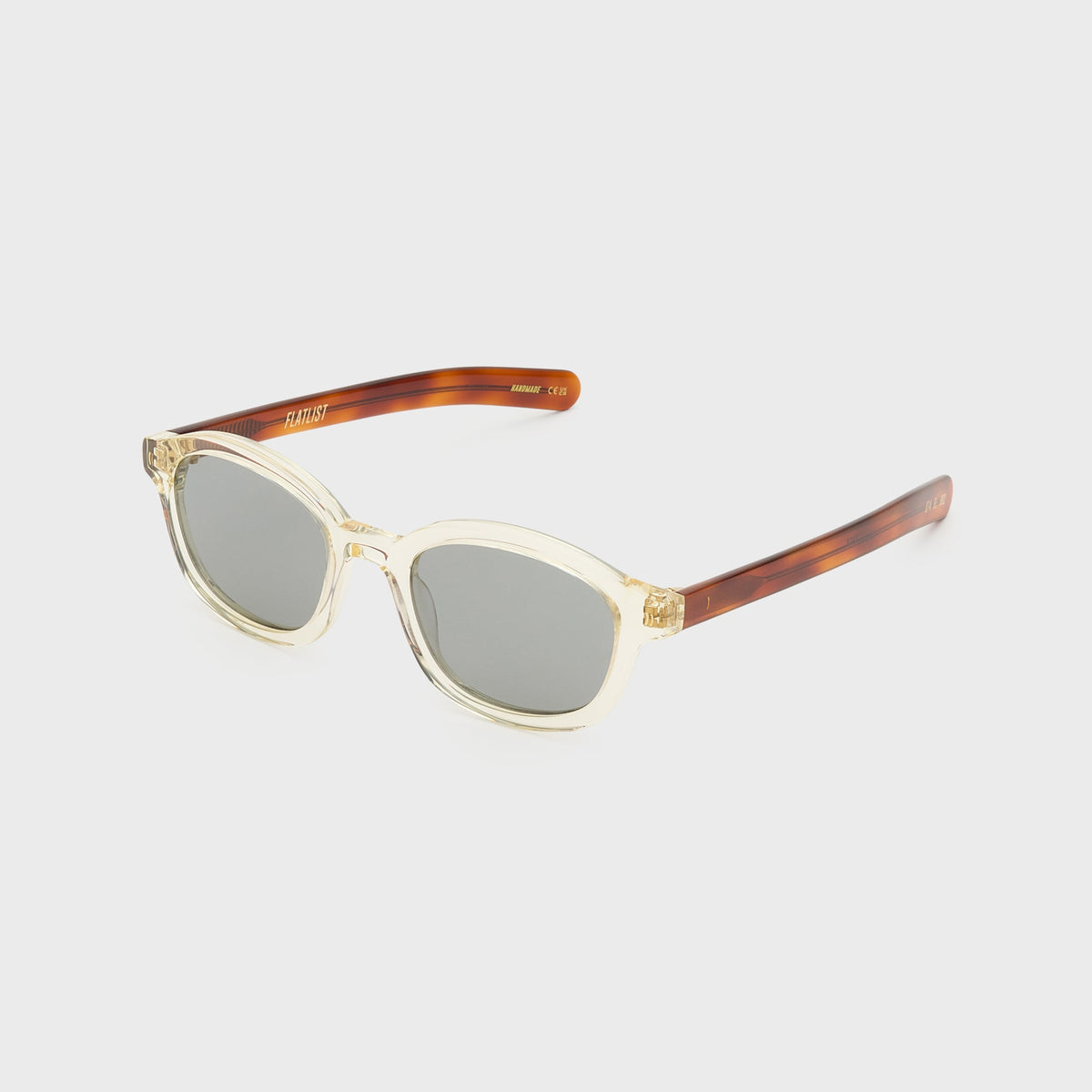 Flatlist Theo Sunglasses - Crystal Yellow Classic Havana / Solid Grey Lens