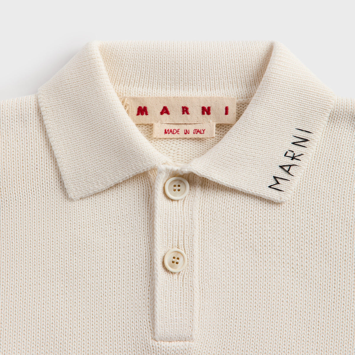Marni Short Sleeve Polo Shirt in Lily White