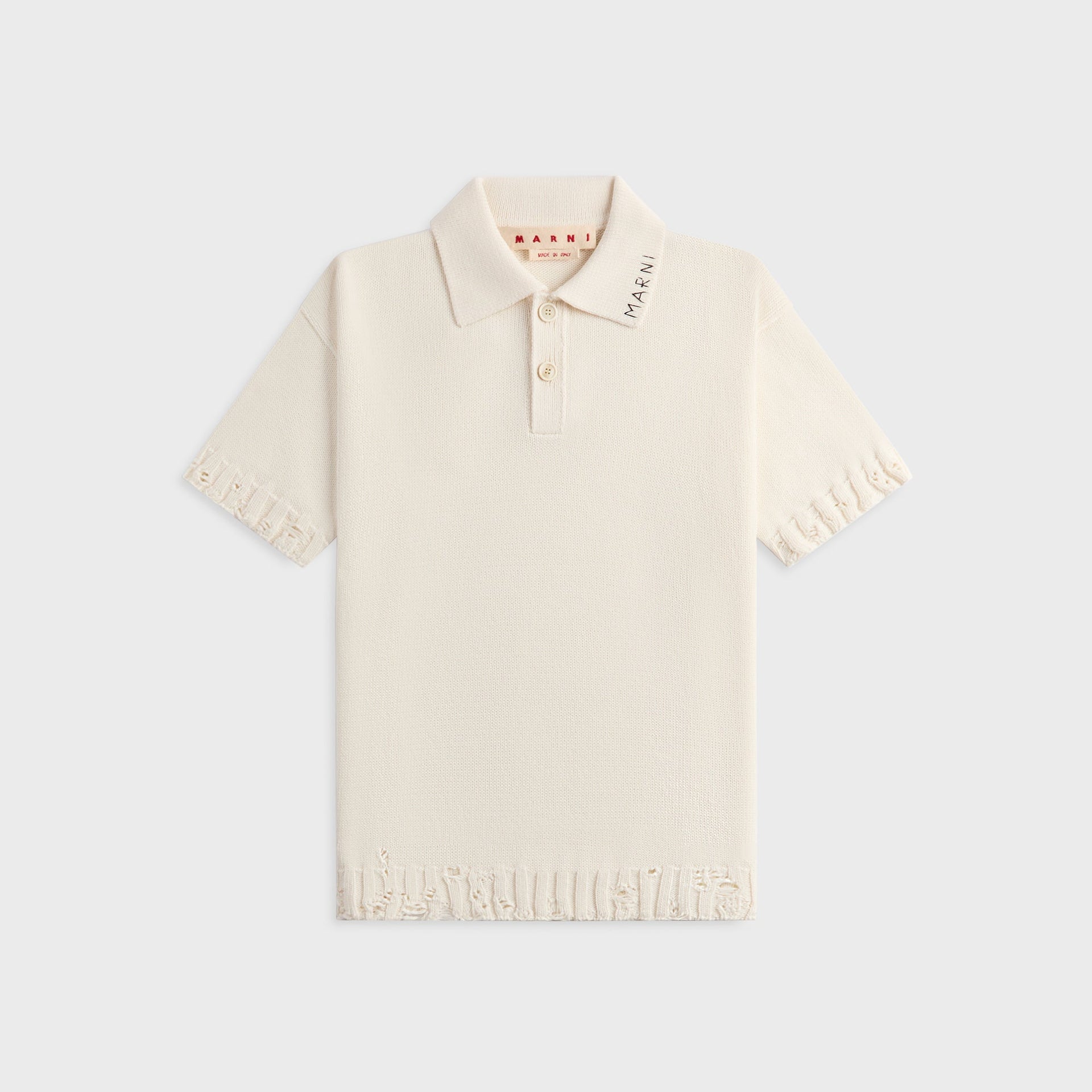 Marni Short Sleeve Polo Shirt in Lily White