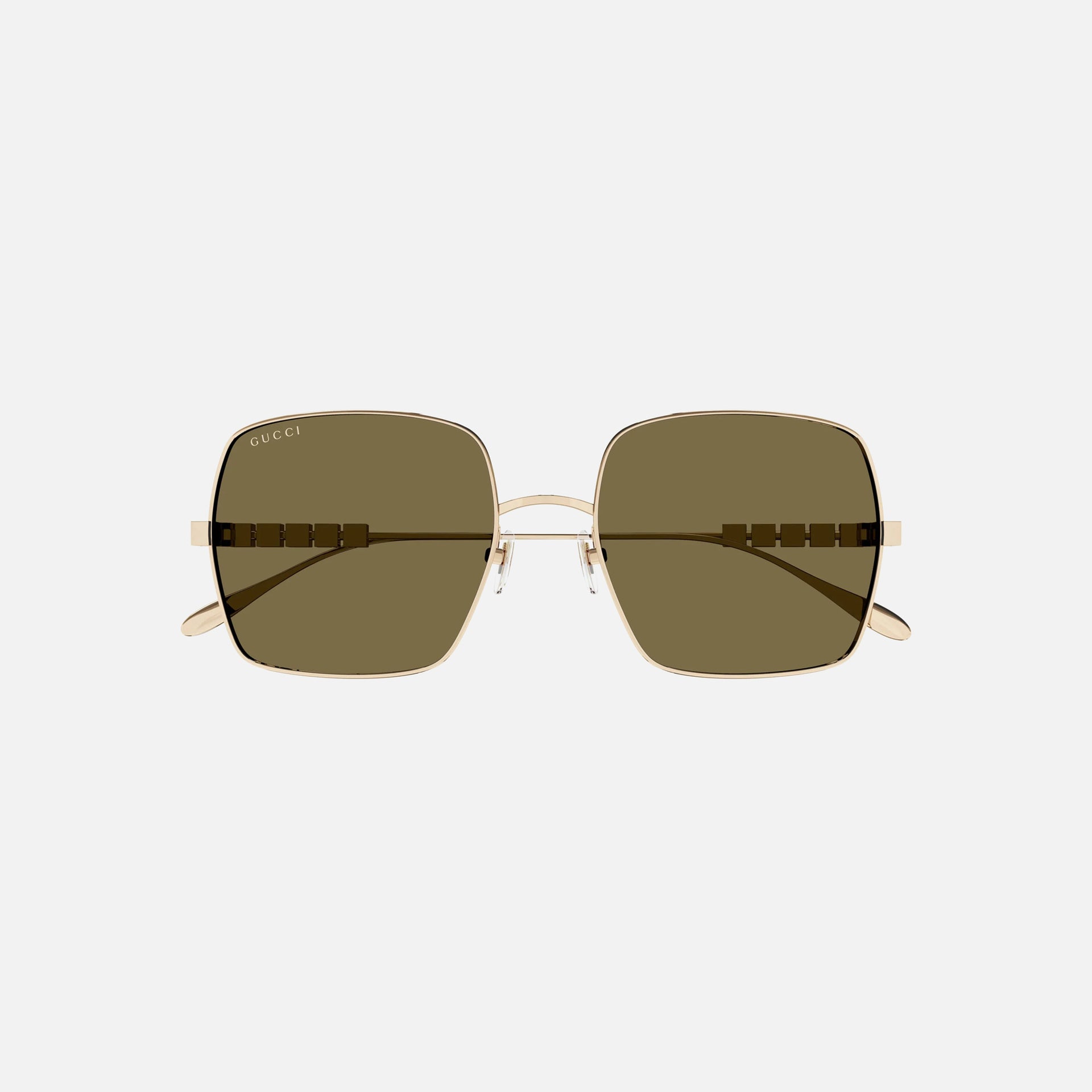 Gucci Metal Square Frames - Brown Gold