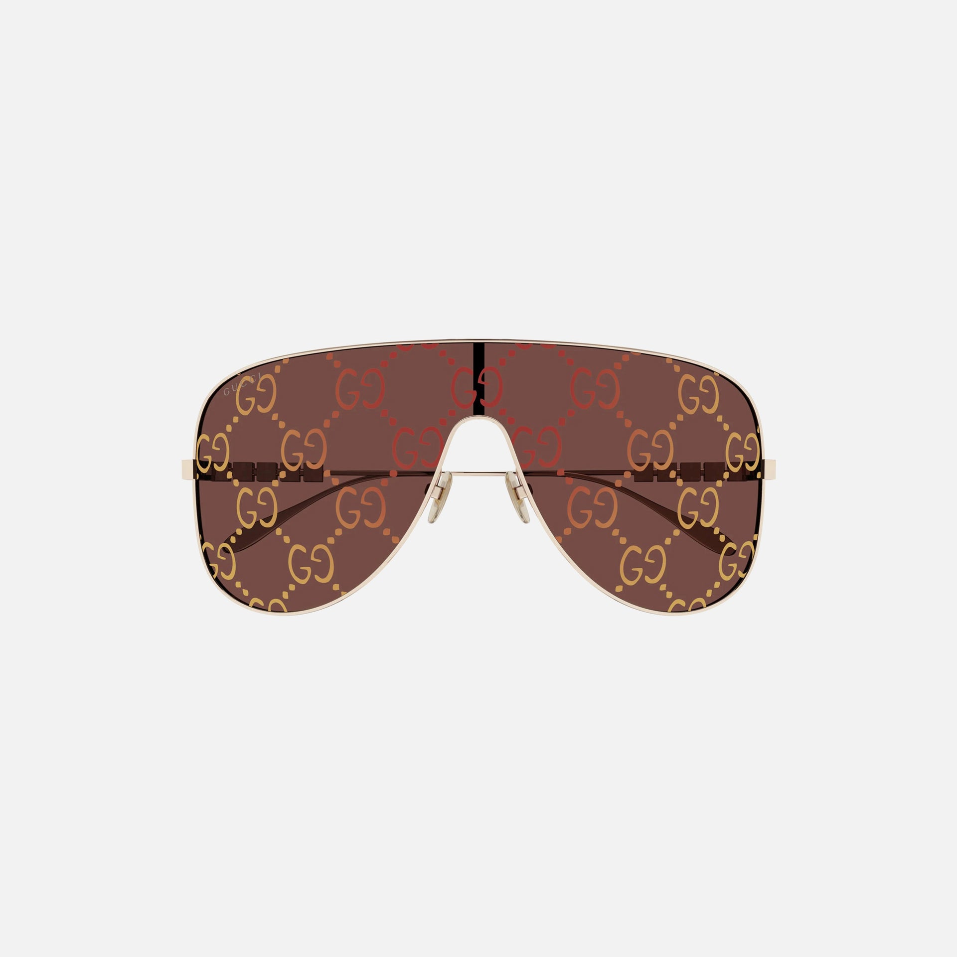 Gucci Metal Aviator Monogram Frames - Red