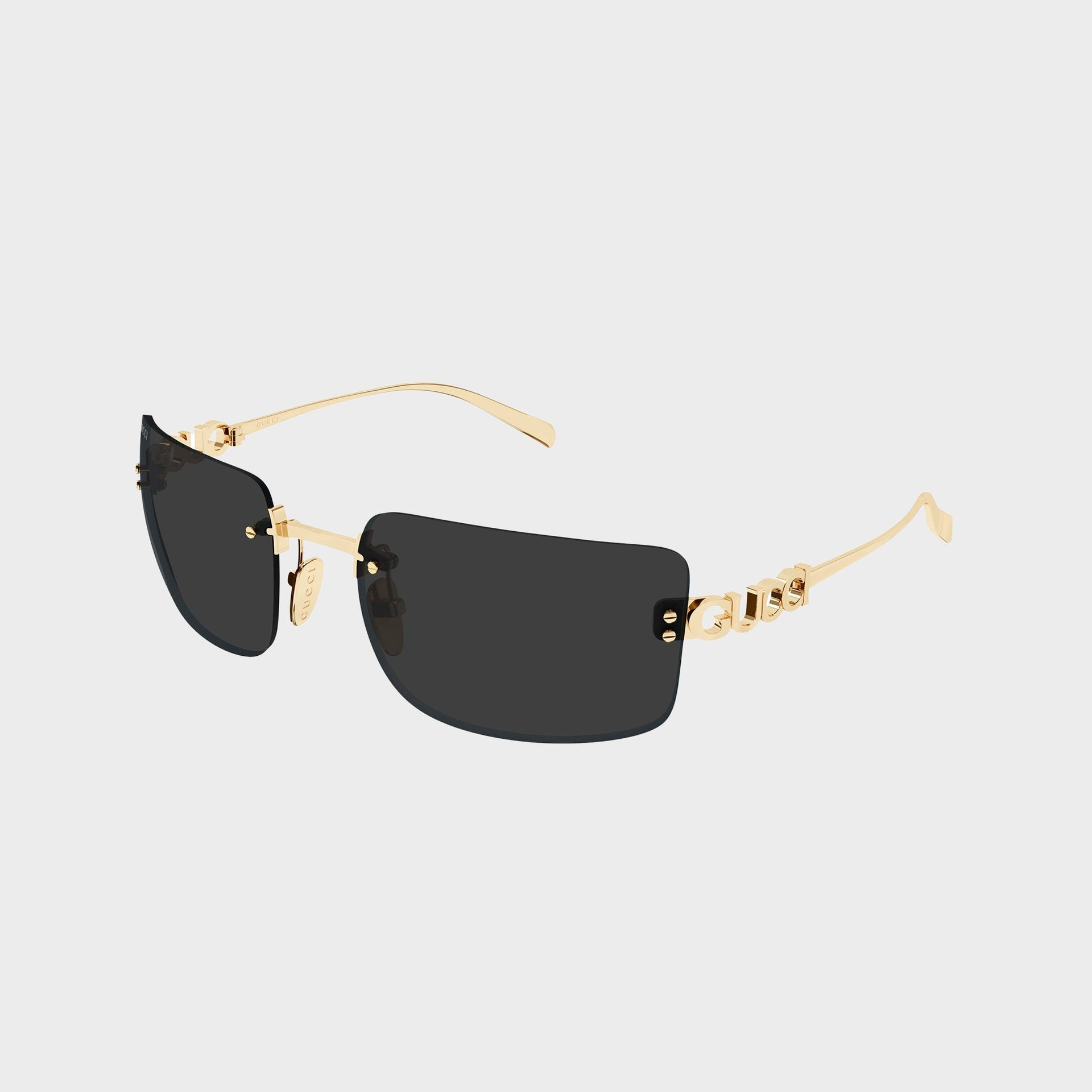 Gucci GG2038S Woman Rectangle Sunglasses - Gold / Grey