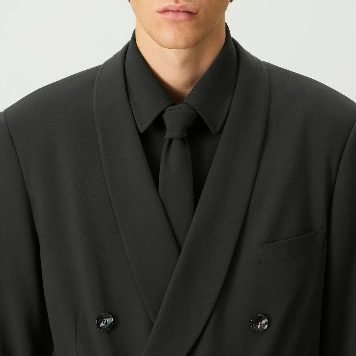 Giorgio Armani & Kith Ivy Wool Crepe Tie - Charcoal Grey