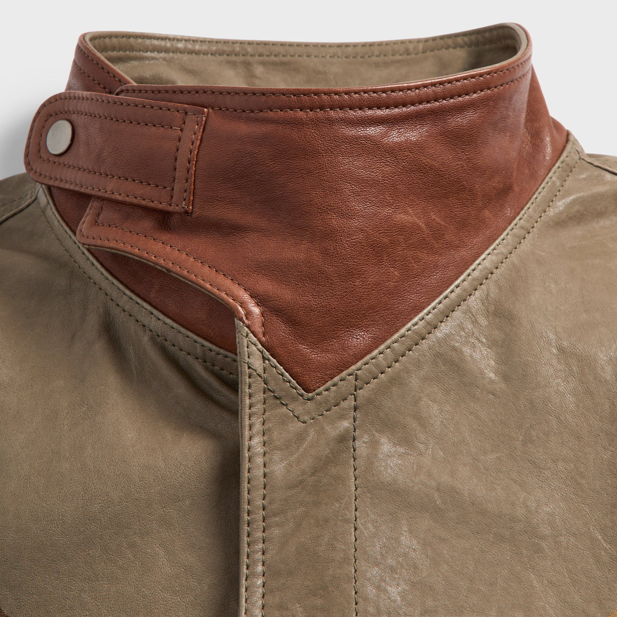 Giorgio Armani & Kith Lamb Leather Aviator Jacket - Sea Turtle