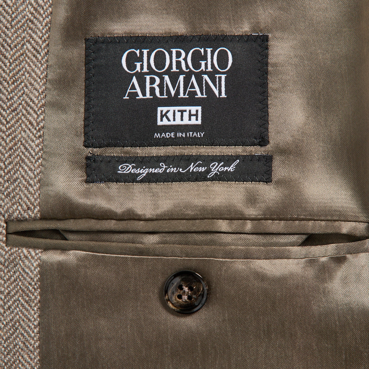 Giorgio Armani & Kith Cashmere Collarless Blazer - Iron