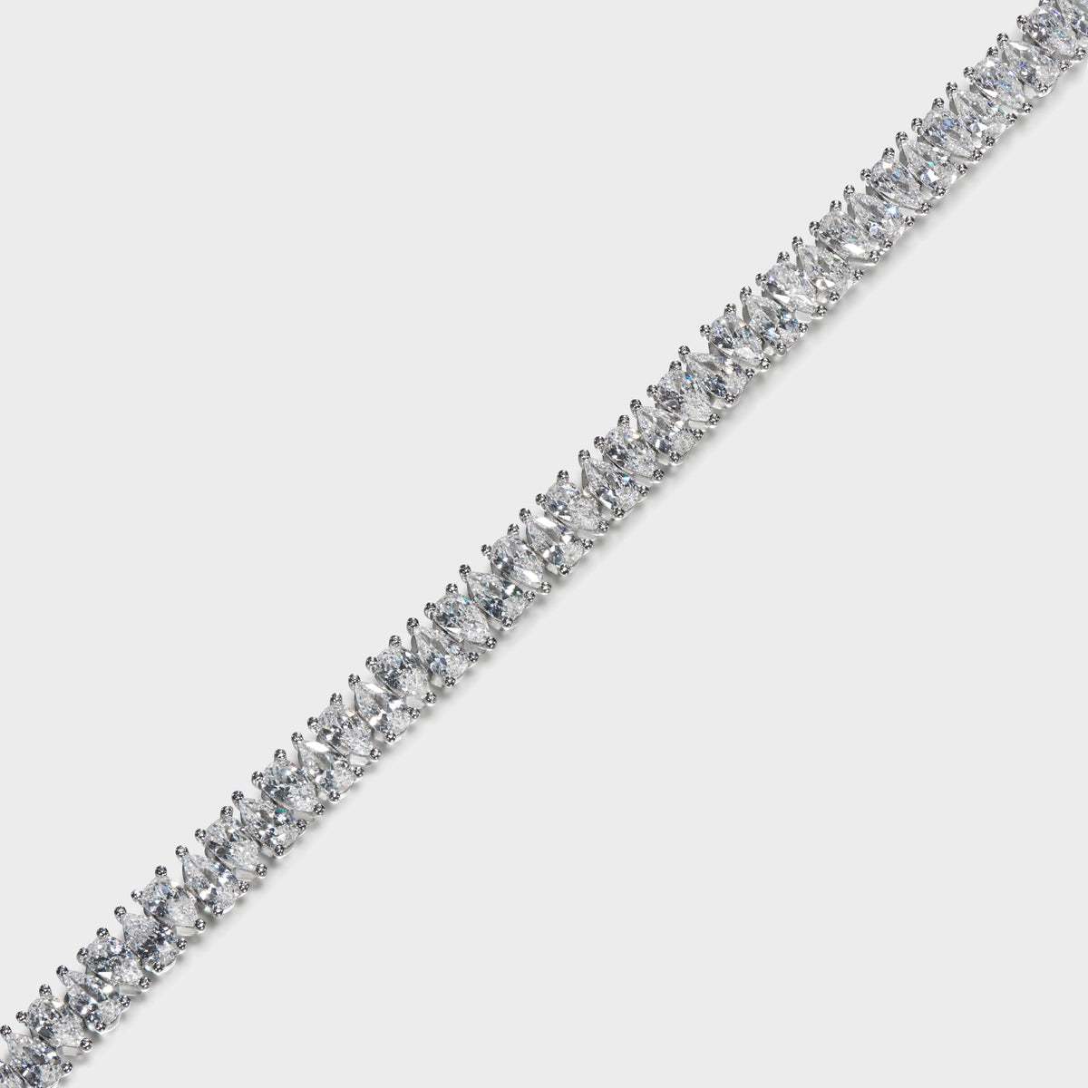 Hatton Labs Drop Tennis Necklace - White